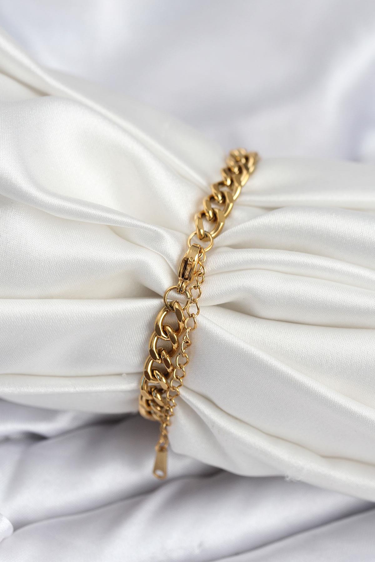 316L Çelik Gold Renk Yazı Yazmaya Uygun Kadın Bileklik