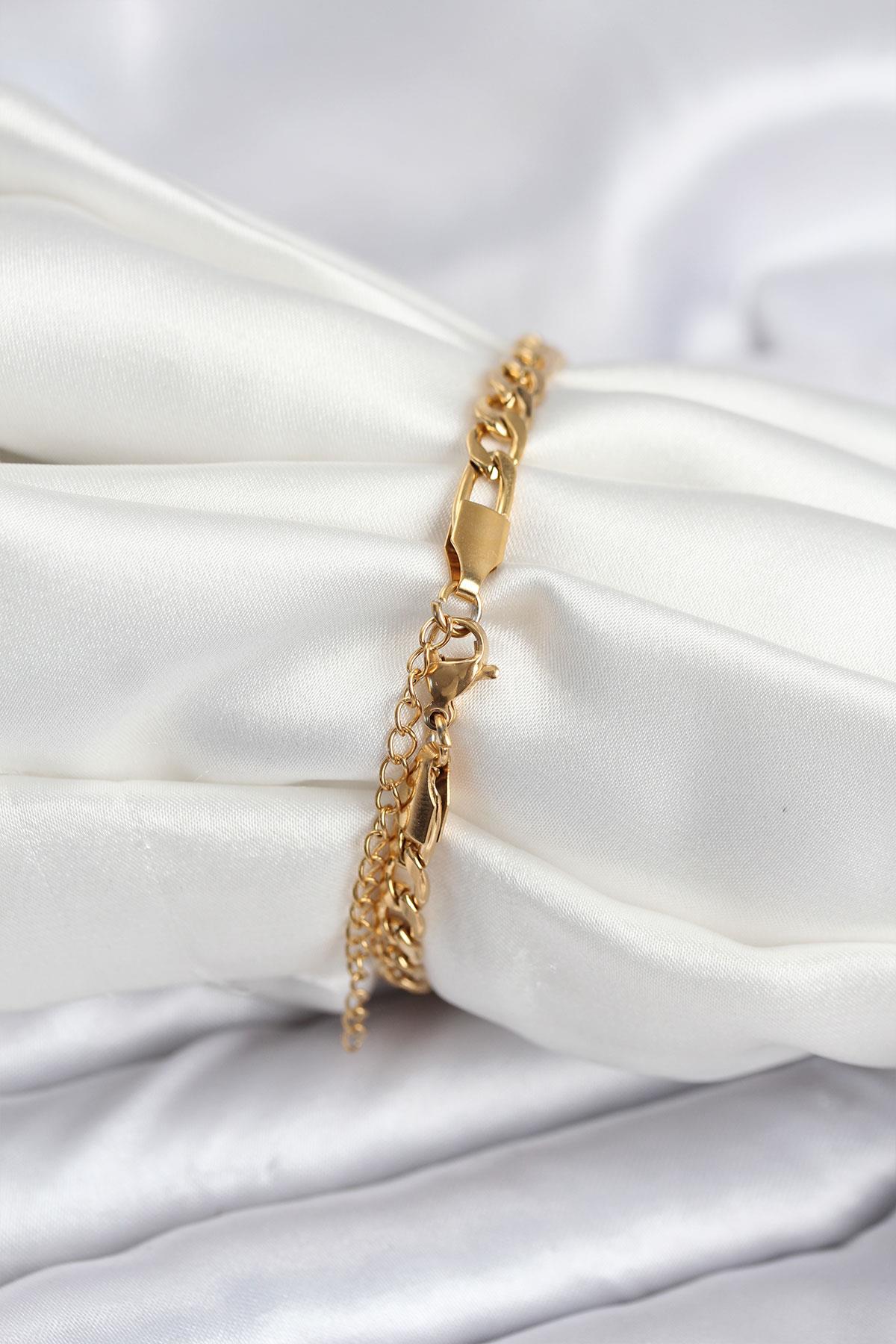 316L Çelik Gold Renk Yazı Yazmaya Uygun Kadın Bileklik