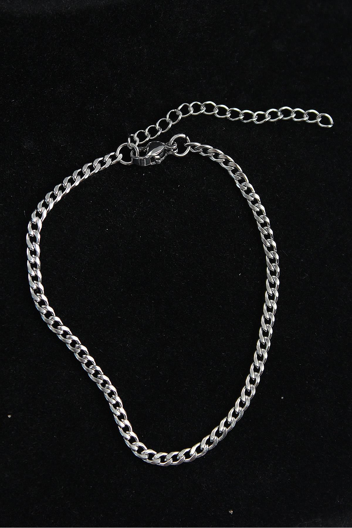 316L Çelik İnce Klasik Model Gümüş Renk Erkek Bileklik