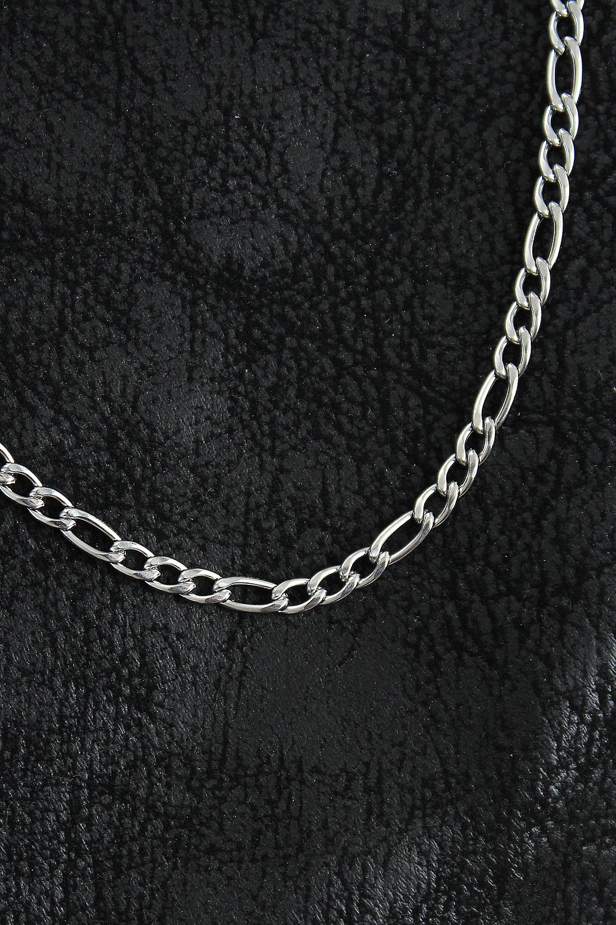 316L Çelik Klasik Figaro Zincir Model Gümüş Renk Erkek Kolye