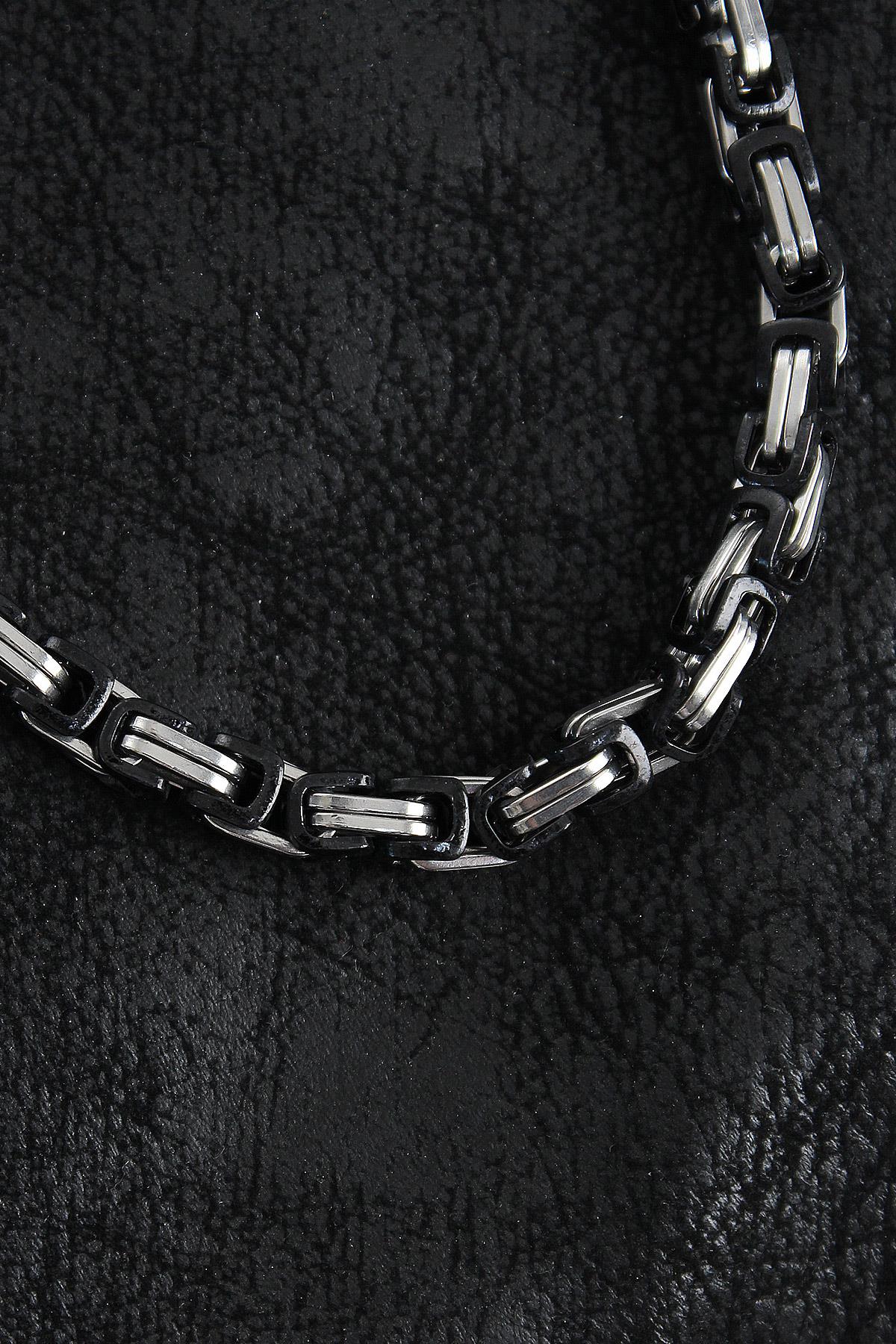 316L Çelik Kral Zincir Model Gümüş Renk Erkek Kolye