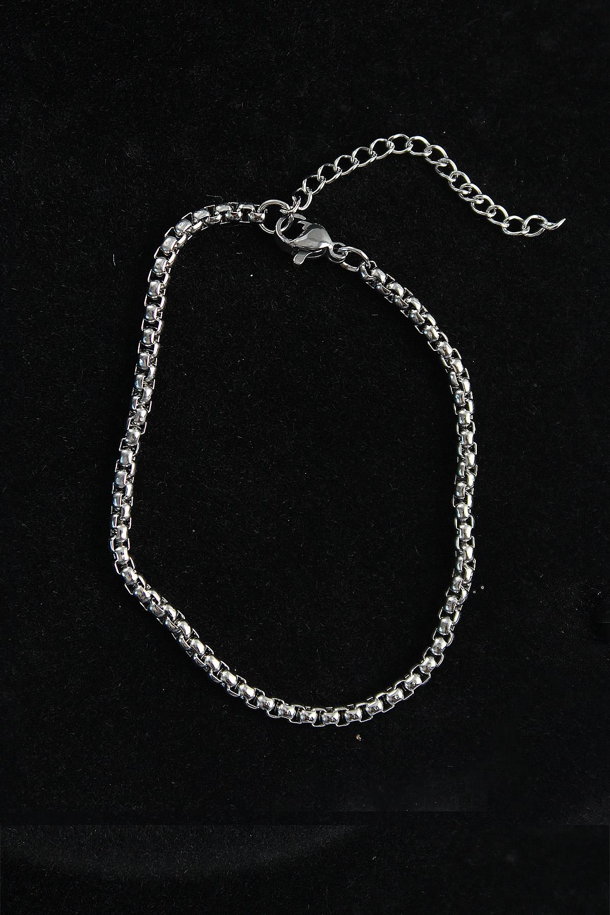 316L Çelik Örgü Model Gümüş Renk Erkek Bileklik