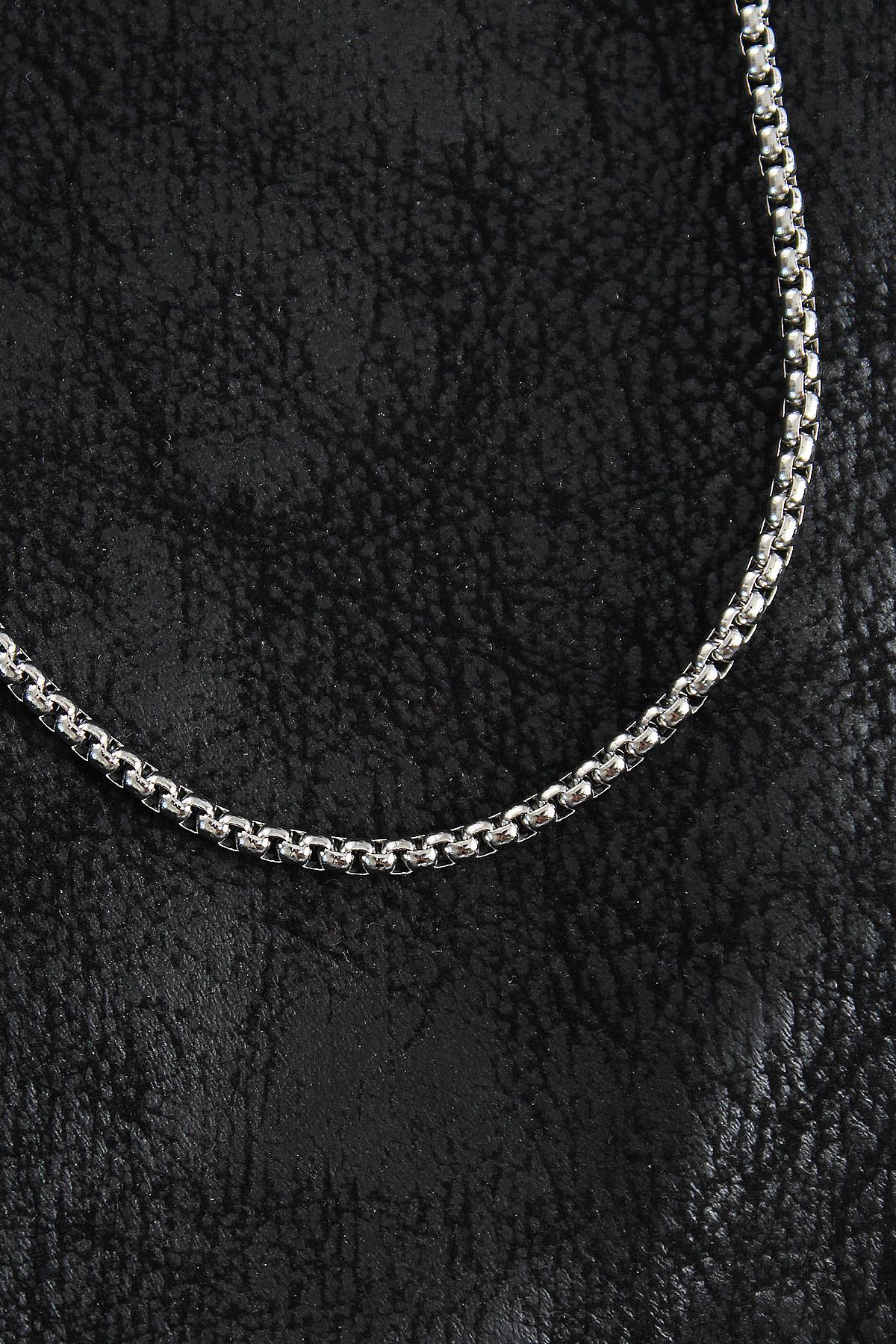 316L Çelik Örme Zincir Model Gümüş Renk Erkek Kolye