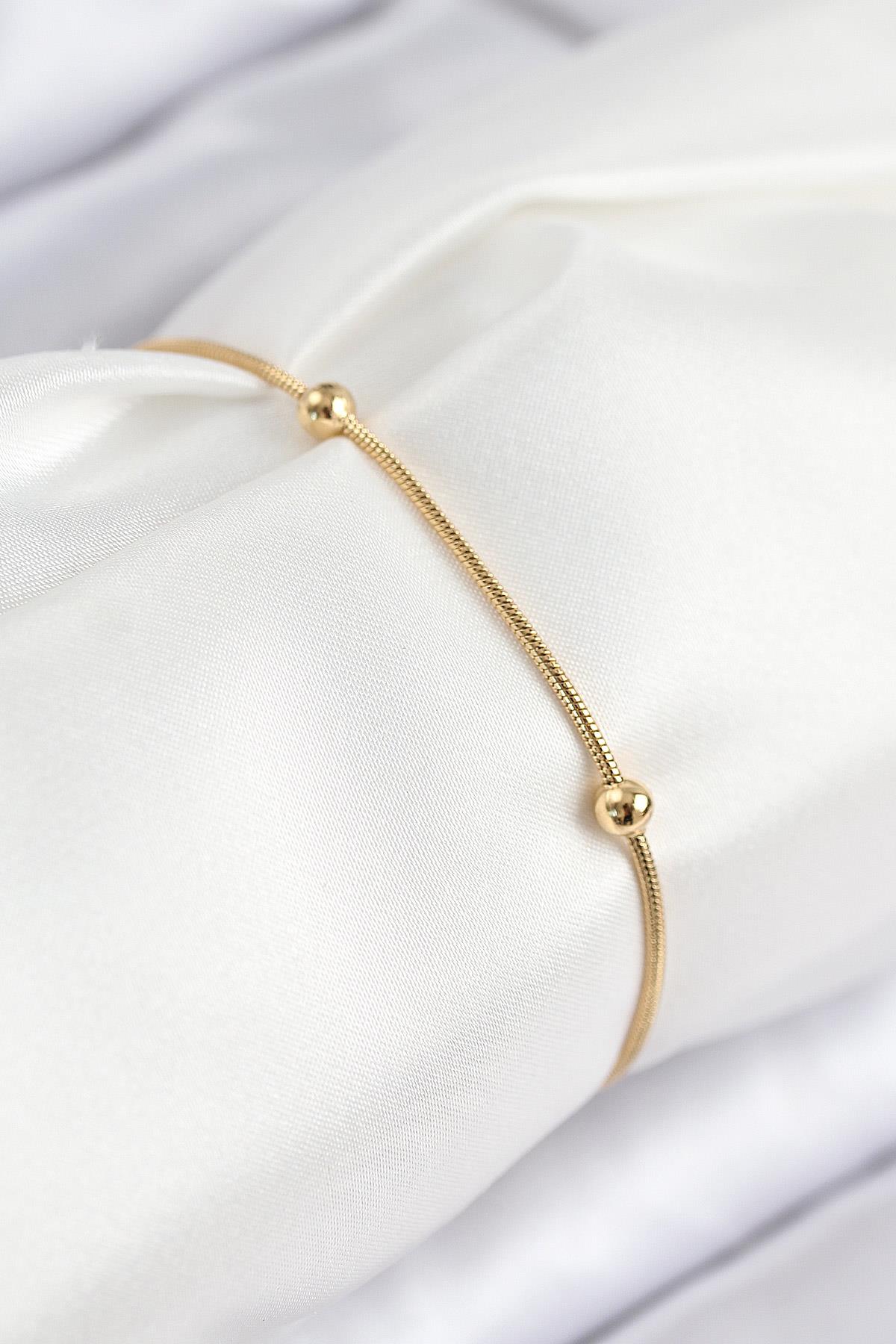 316L Çelik Topcuk Model Gold Renk Kadın Bileklik