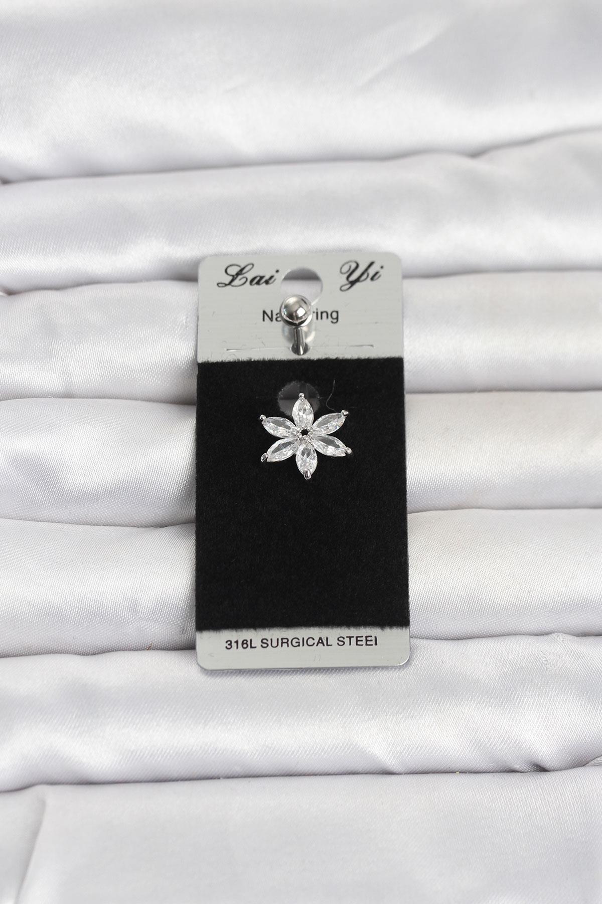 316L Cerrahi Çelik Lotus Model Göbek Piercing