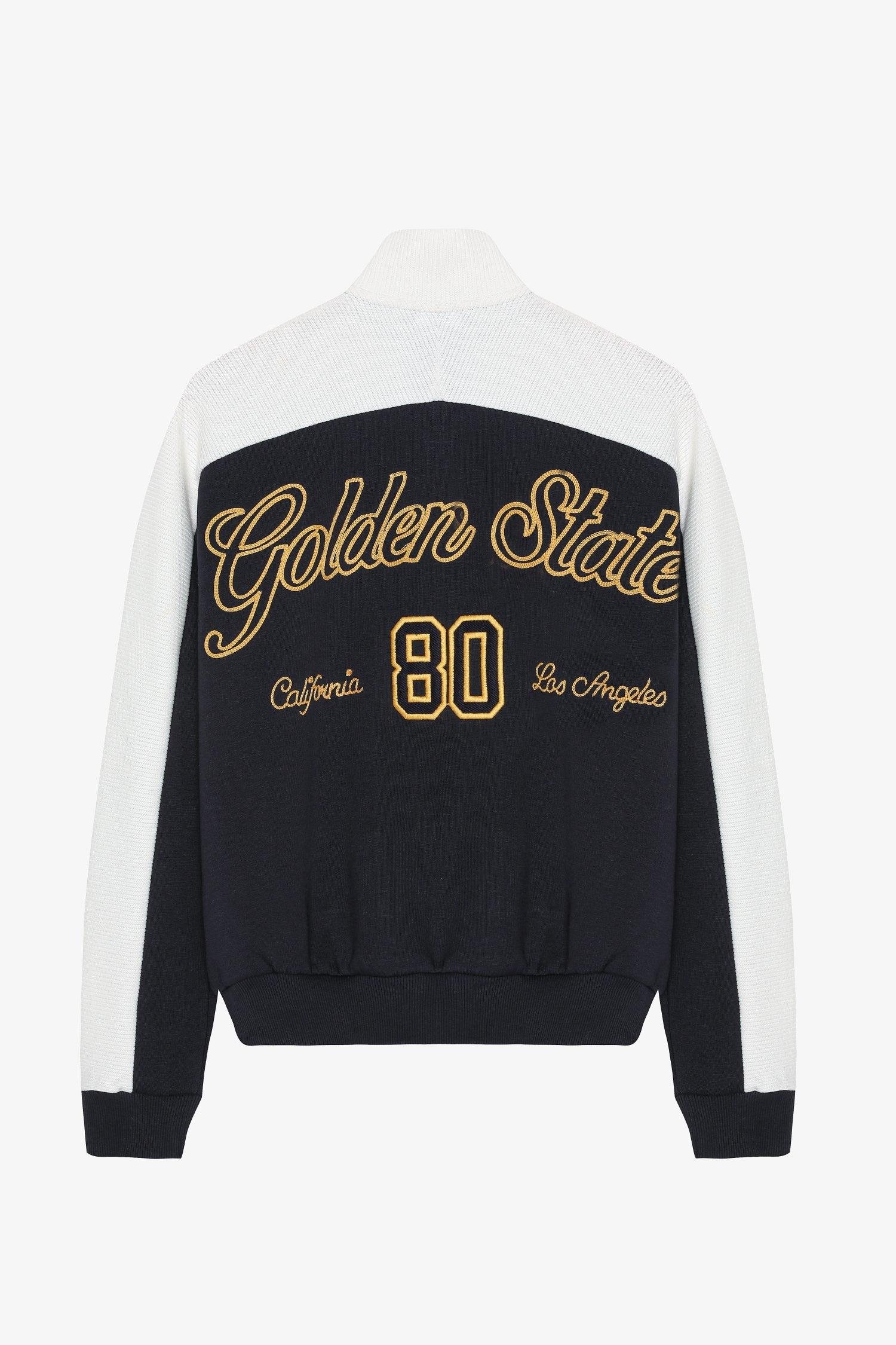 Los Angeles Nakışlı Kontrast Renkli Sweatshirt Lacivert - Marcoroni