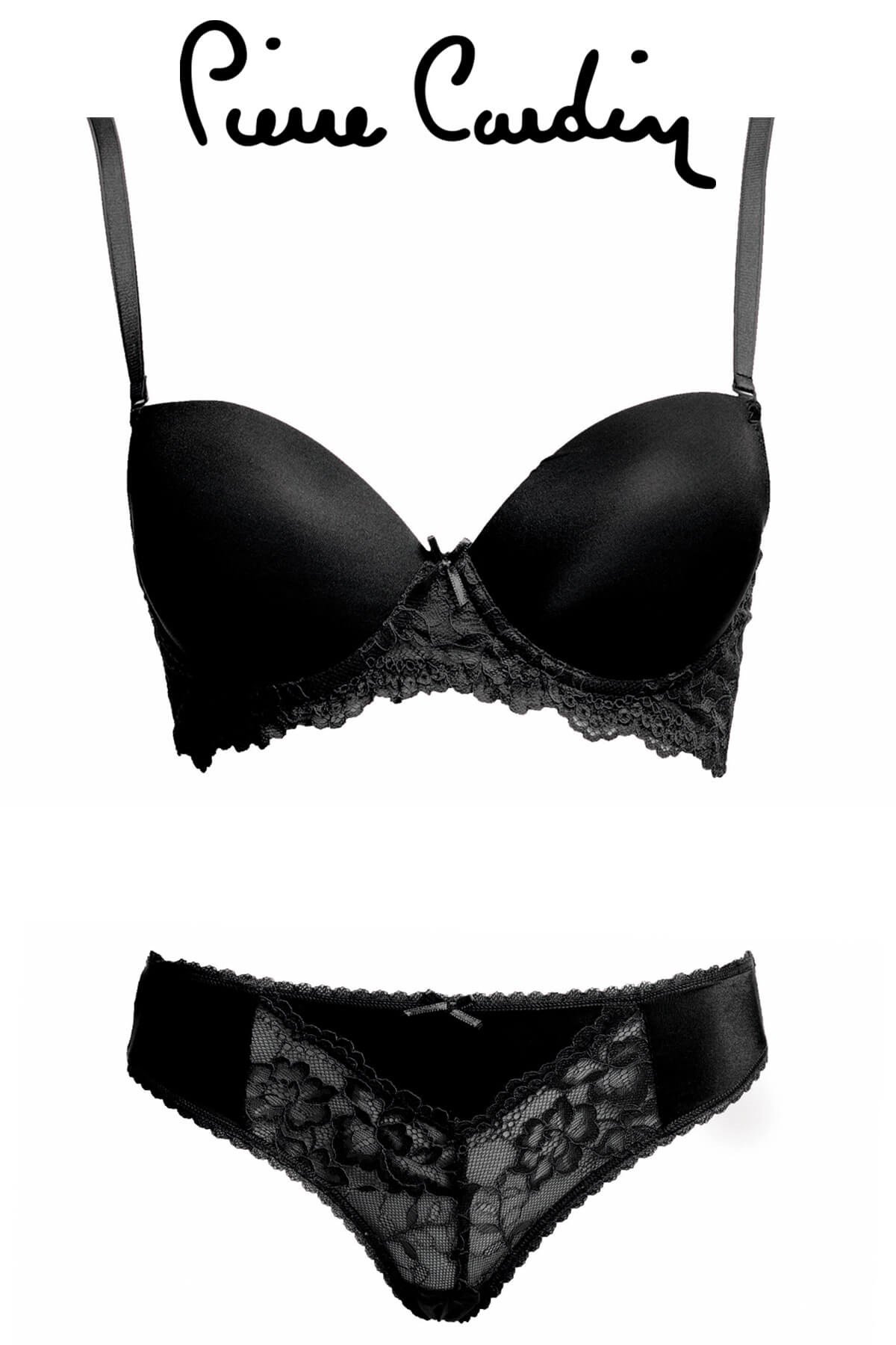 Marcoroni Pierre Cardin 4564 Bright Desteksiz Siyah Sütyen Takımı