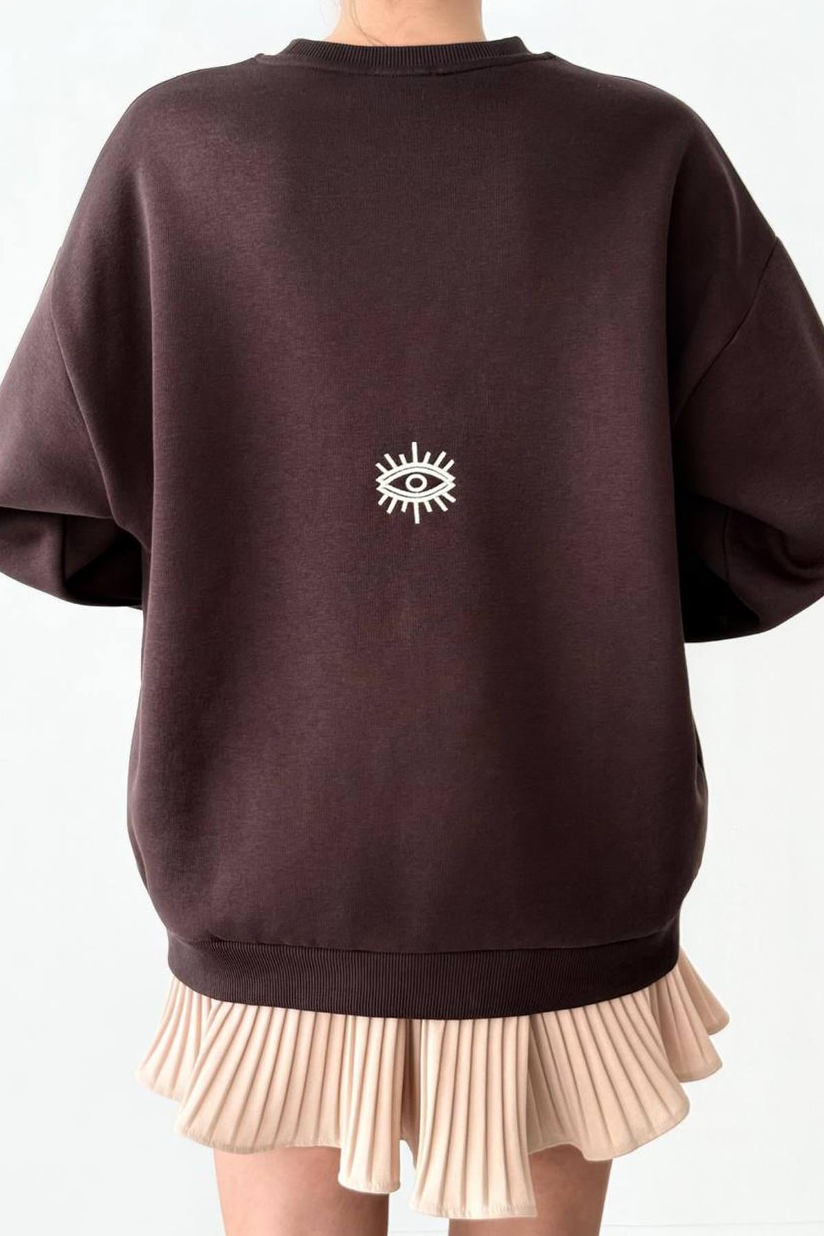 Oversize Chicago Sweat Kahve - Marcoroni