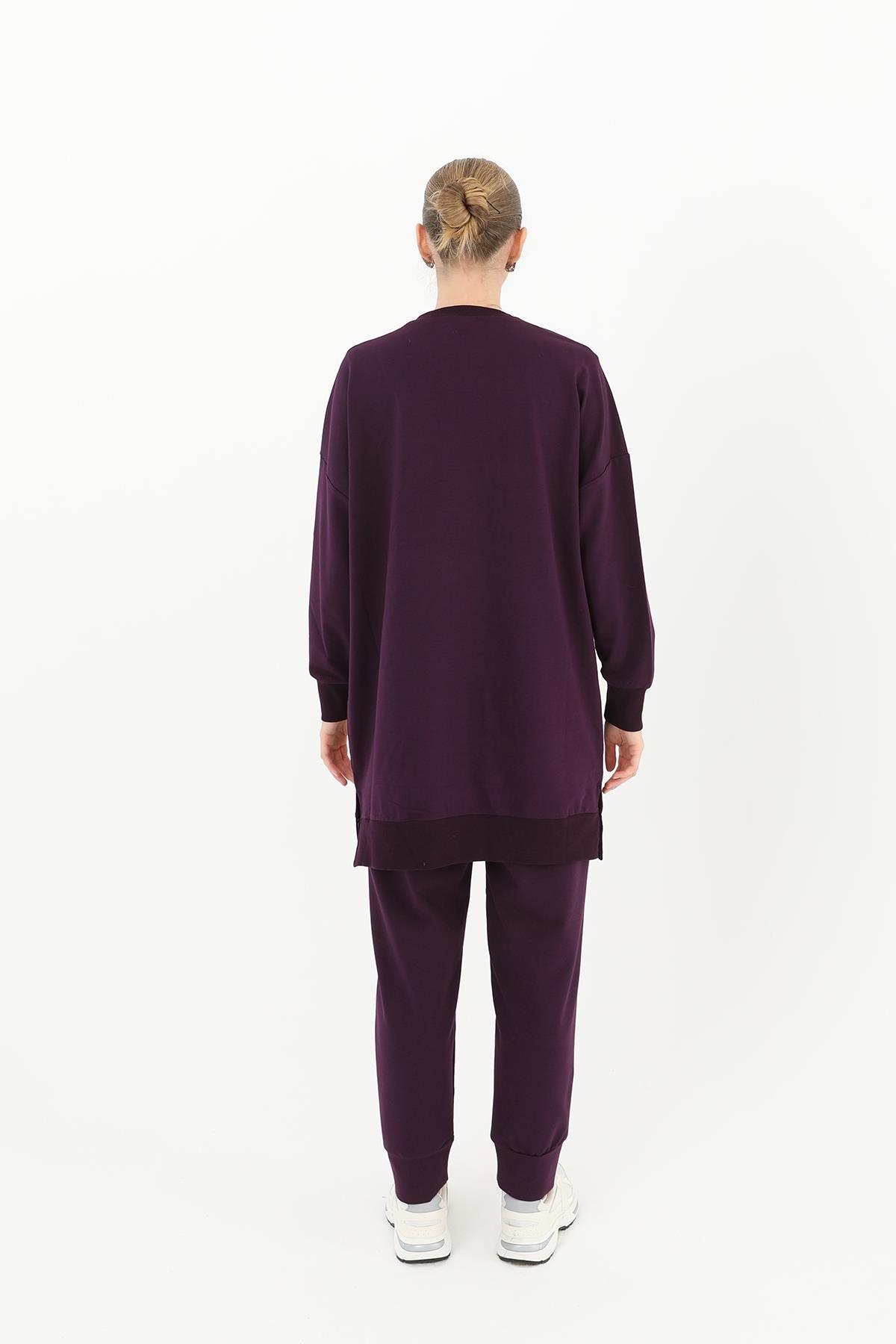 Puane Kadın Basic Mor Tunik - Marcoroni