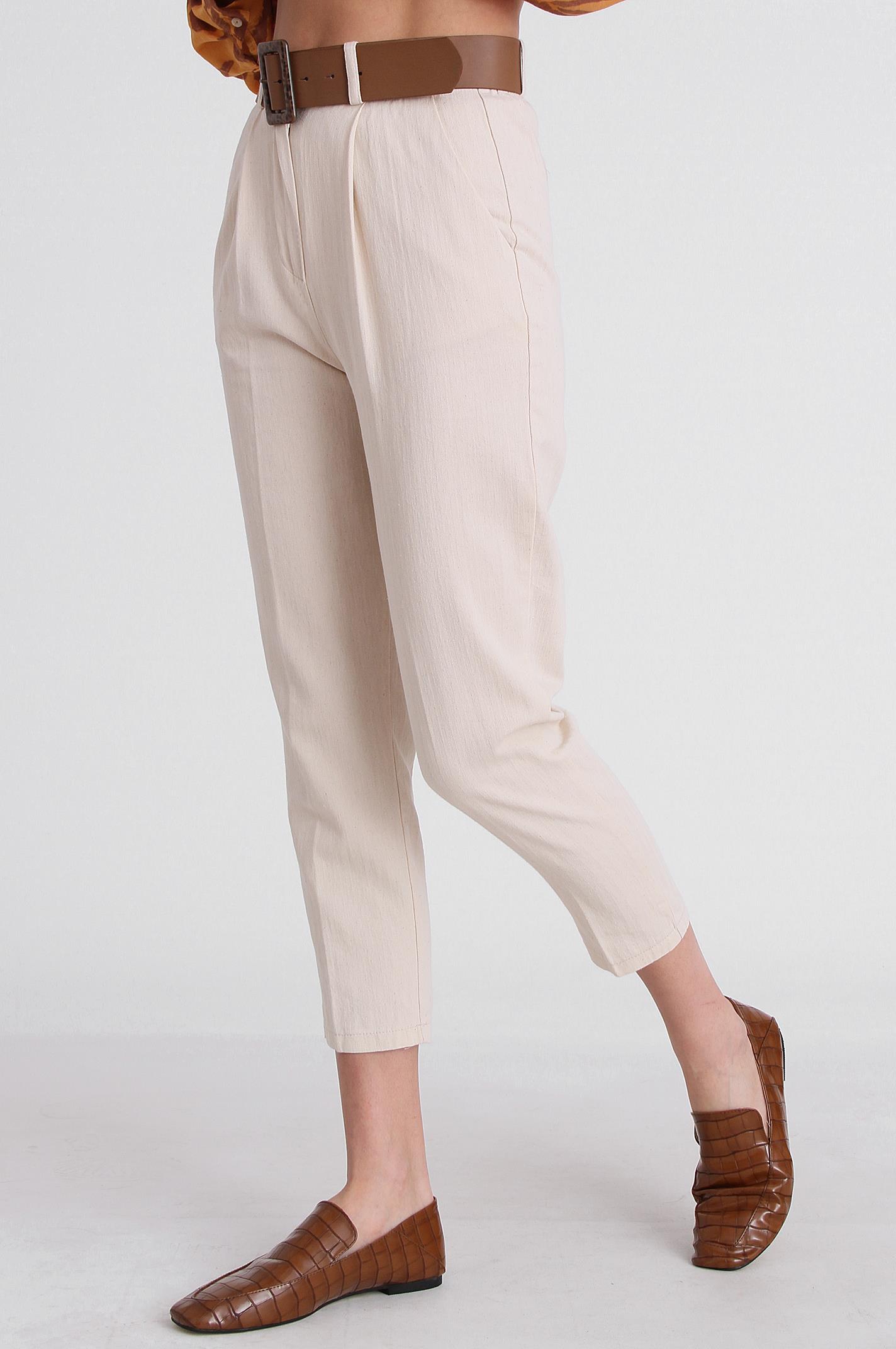 Sknny Gabardin Pantolon Taş - Marcoroni