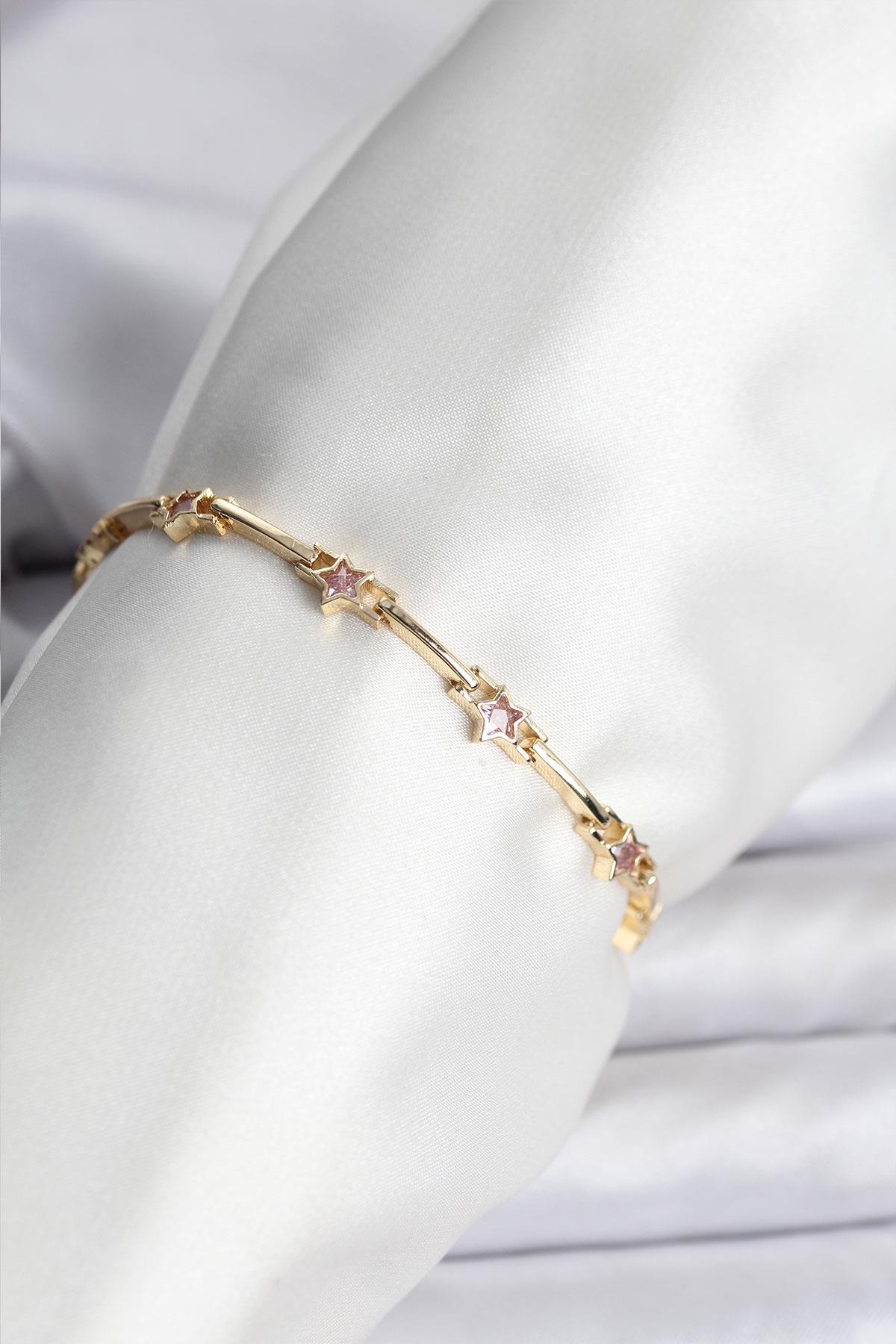 Yıldız Model Gold Renk Pirinç Bileklik