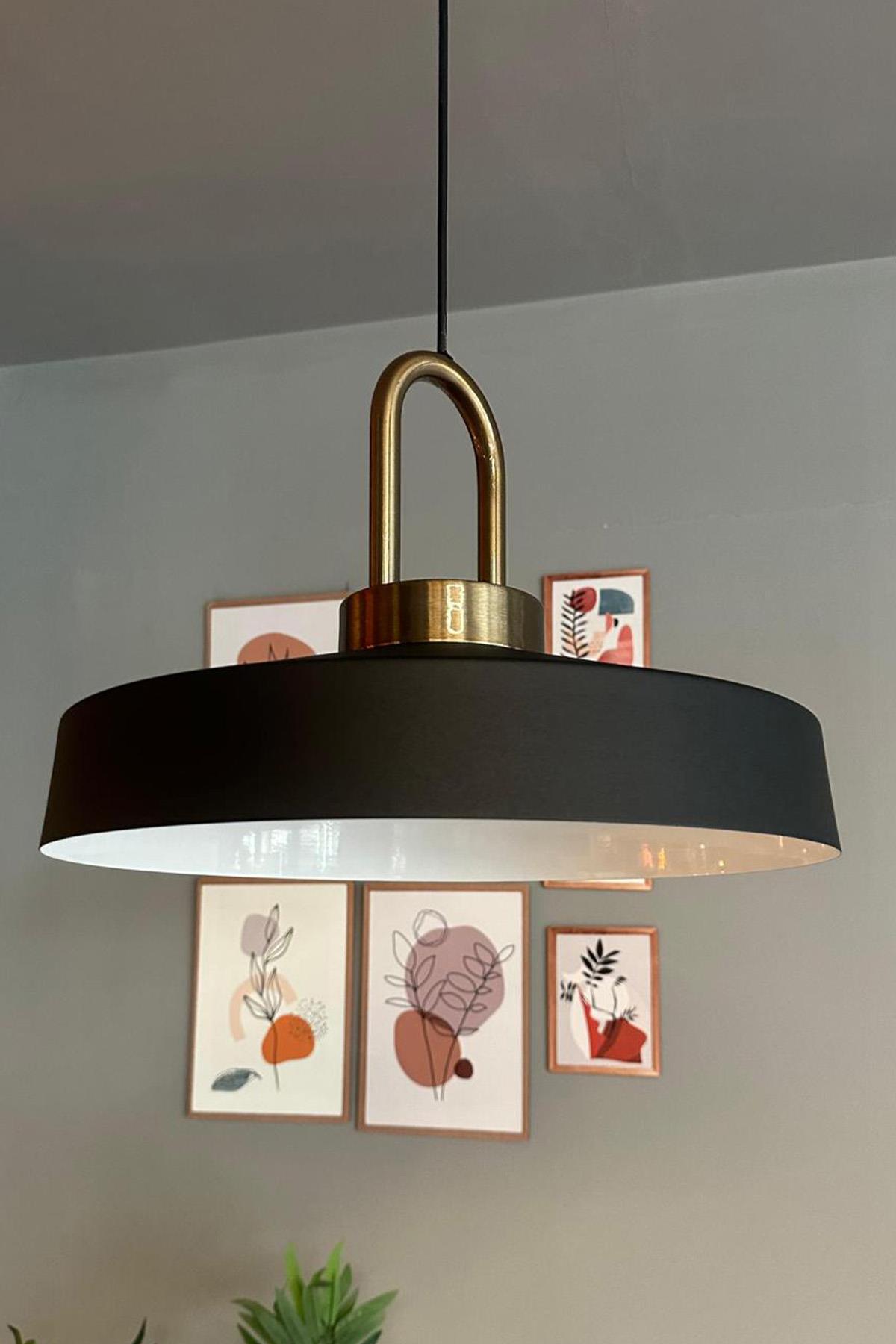 Açe Eskitme Kilit Kafa Tekli Avize Retro Sarkıt Ofis Showroom Salon Mutfak Avizeleri
