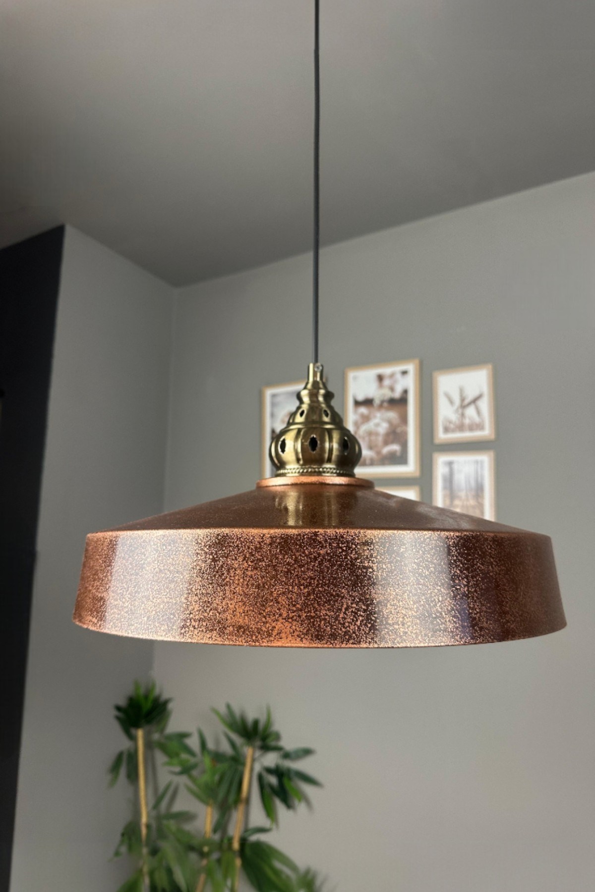 Açe Patina Eskitme King Başlık Tekli Avize Retro Sarkıt Ofis Showroom Salon Mutfak Avizeleri