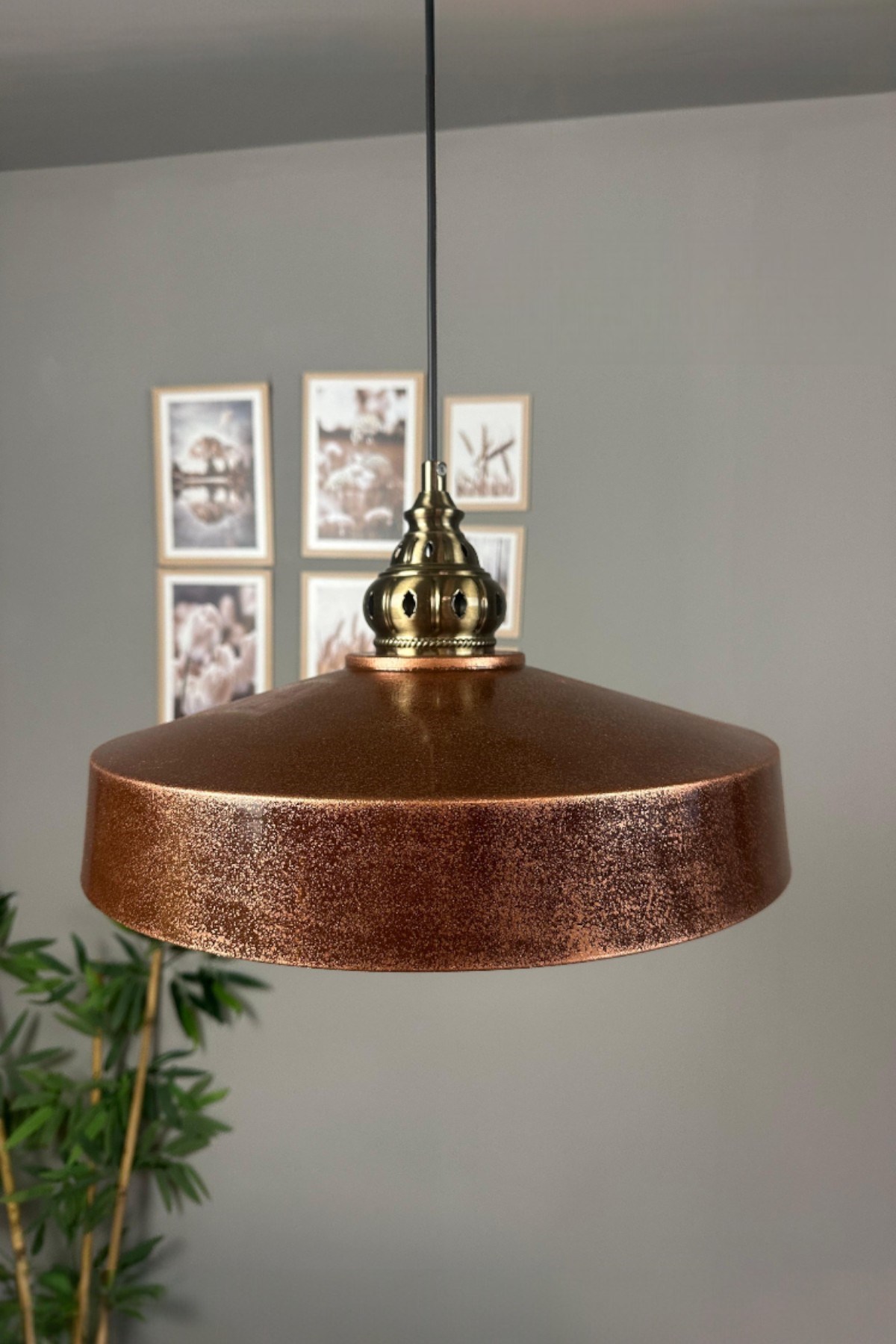 Açe Patina Eskitme King Başlık Tekli Avize Retro Sarkıt Ofis Showroom Salon Mutfak Avizeleri