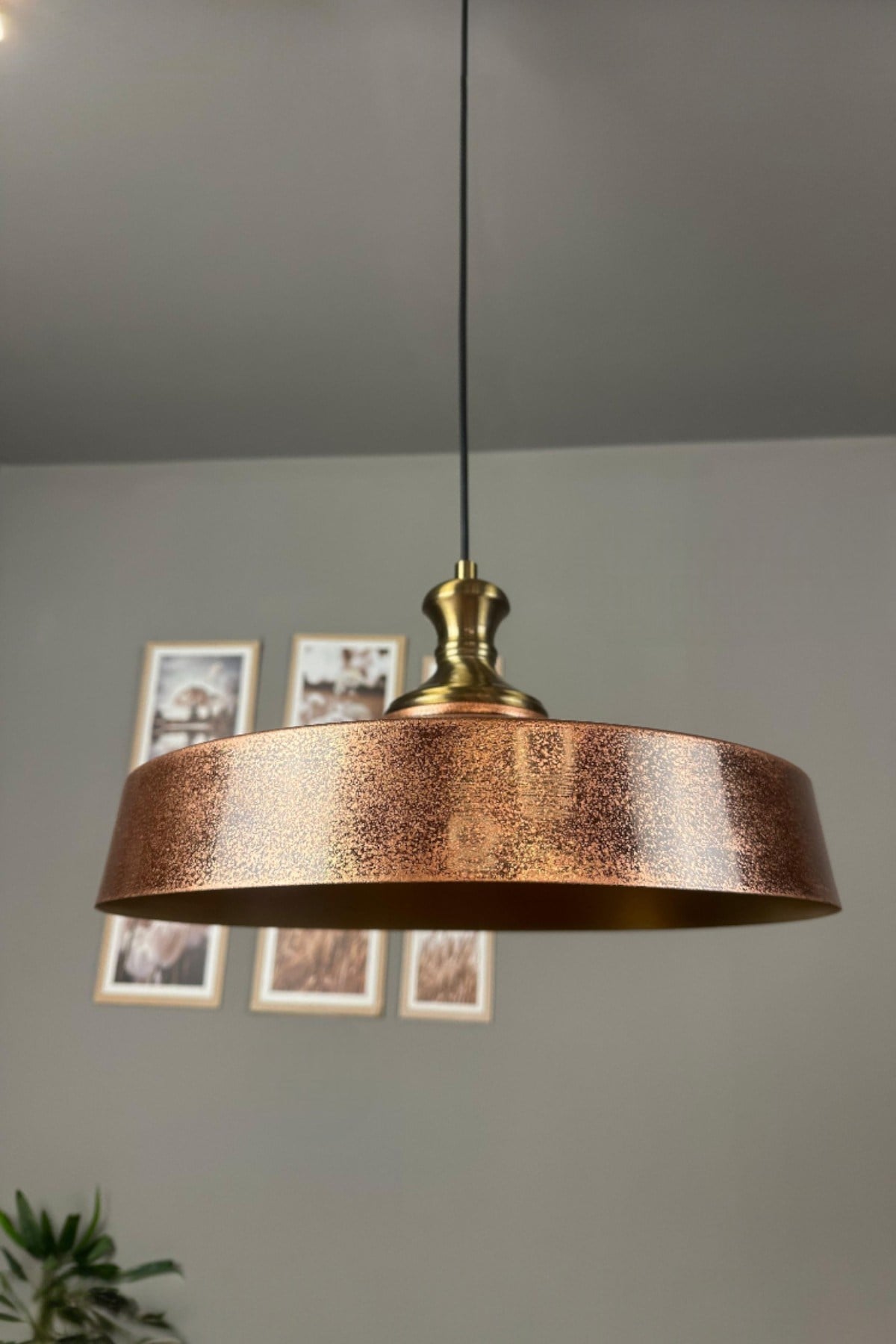 Açe Patina Eskitme Tokmak Başlık Tekli Avize Retro Sarkıt Ofis Showroom Salon Mutfak Avizeleri