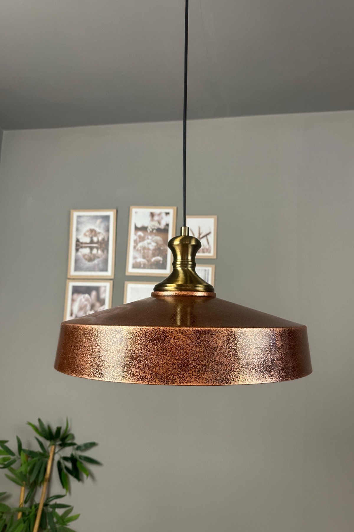 Açe Patina Eskitme Tokmak Başlık Tekli Avize Retro Sarkıt Ofis Showroom Salon Mutfak Avizeleri