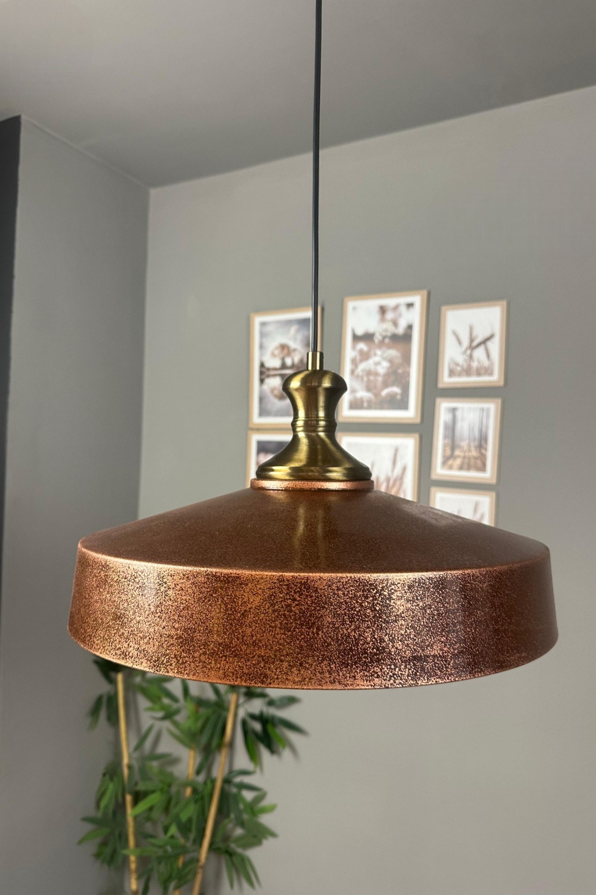 Açe Patina Eskitme Tokmak Başlık Tekli Avize Retro Sarkıt Ofis Showroom Salon Mutfak Avizeleri
