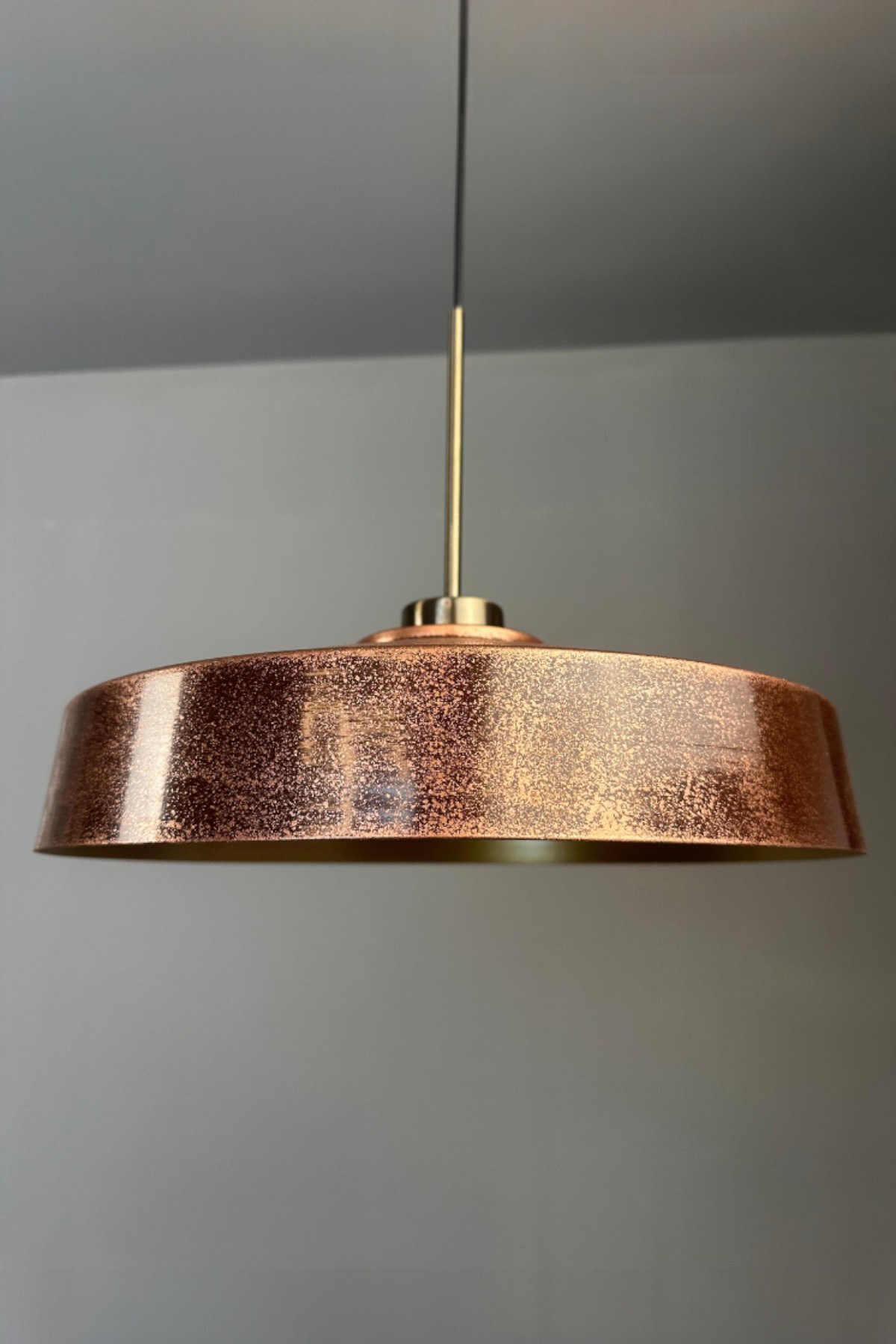 Açe Patina Tekli İnce Eskitme Başlık Avize Retro Sarkıt Ofis Showroom Salon Mutfak Avizeleri