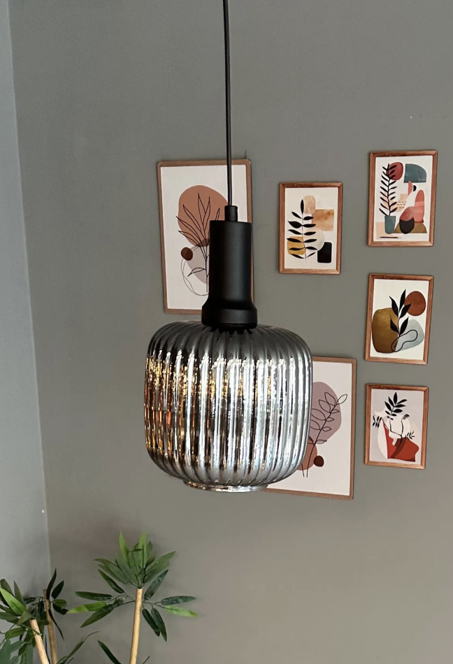 Bag Füme Cam Tekli Avize Siyah Fener Başlık Retro Sarkıt Lamba Restoran Salon Aydınlatma