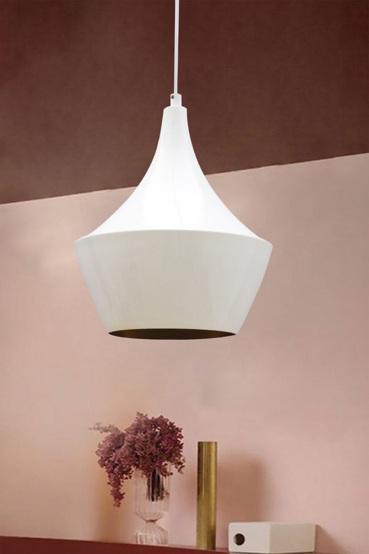 Bamyum Bombeli Beyaz Sarkıt Avize