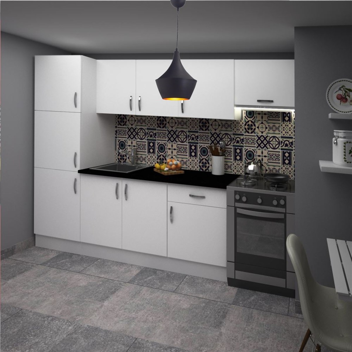 Bamyum Bombeli Siyah Sarkıt Avize 