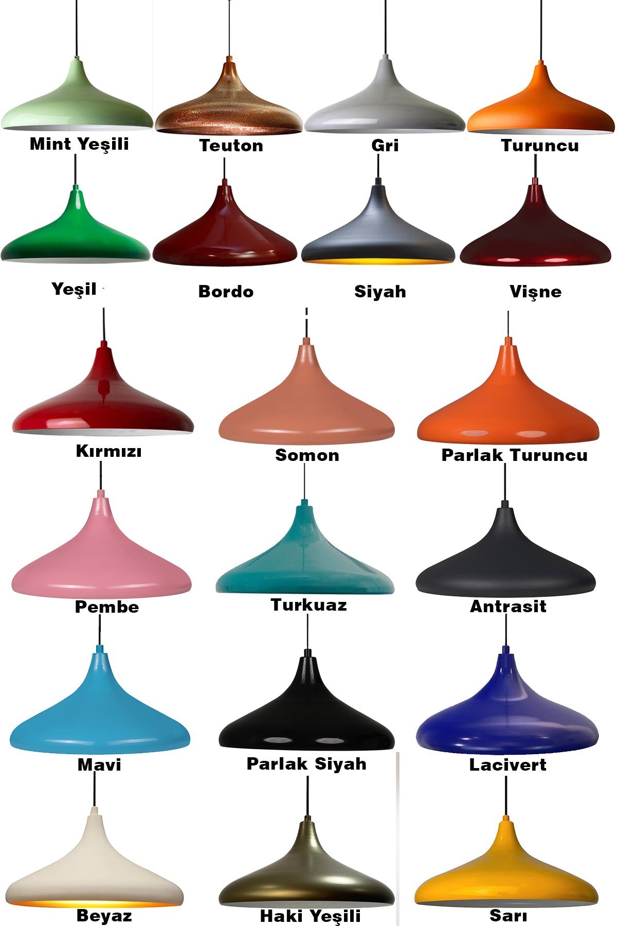 Bamyum Champion Siyah Avize - İç Renk Beyaz