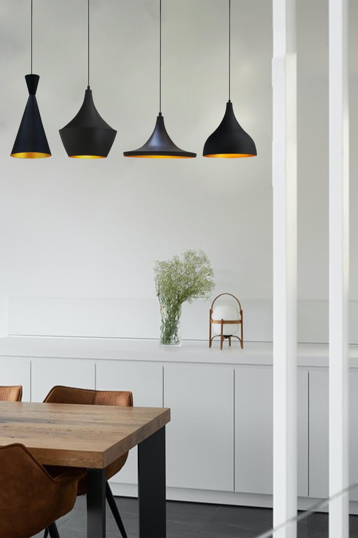 Bamyum Dörtlü Magna Avize Sarkıt Yemek masası Üstü İç Mekan Pastane Ofis Modern Otel Restoran