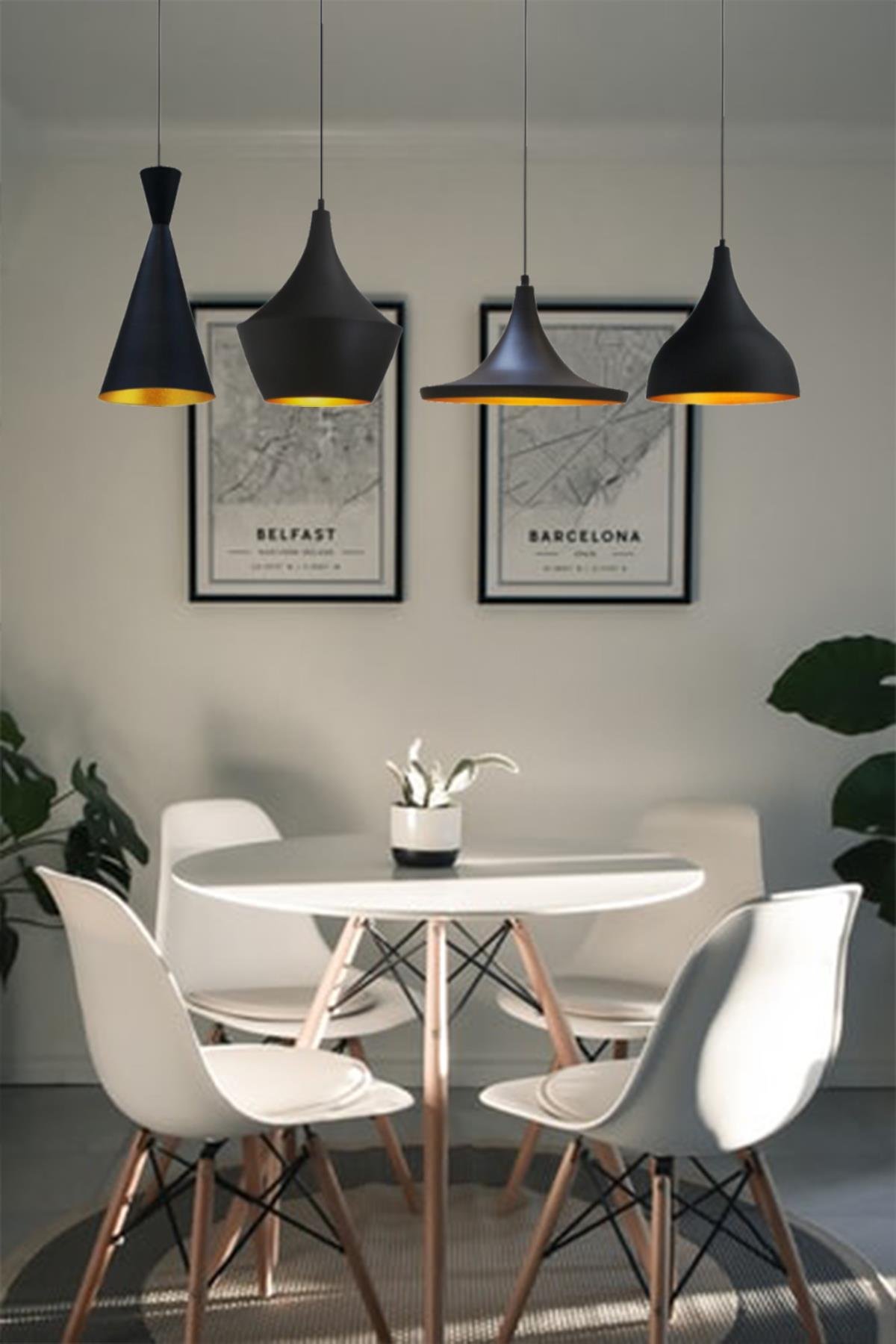 Bamyum Dörtlü Magna Avize Sarkıt Yemek masası Üstü İç Mekan Pastane Ofis Modern Otel Restoran