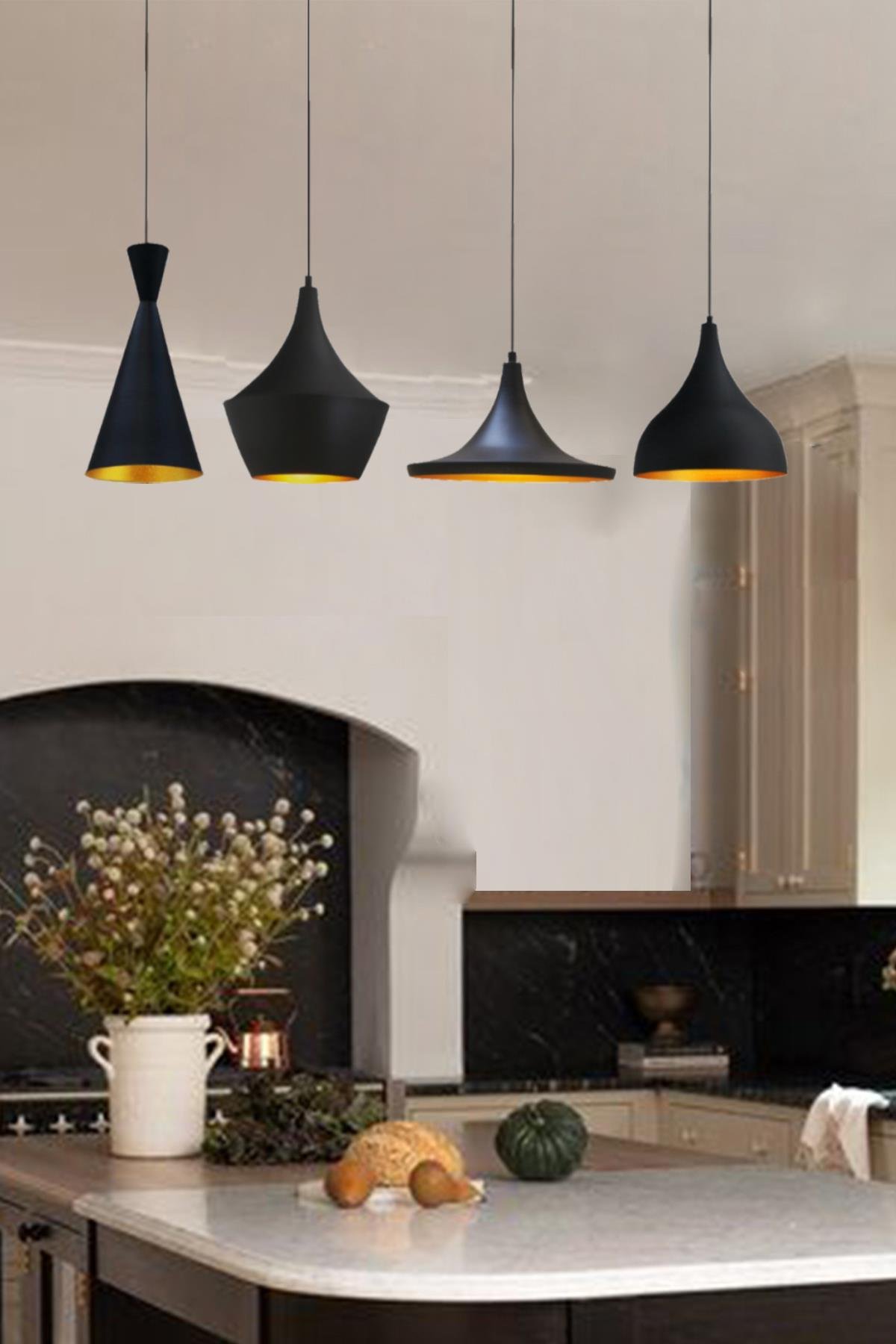 Bamyum Dörtlü Magna Avize Sarkıt Yemek masası Üstü İç Mekan Pastane Ofis Modern Otel Restoran