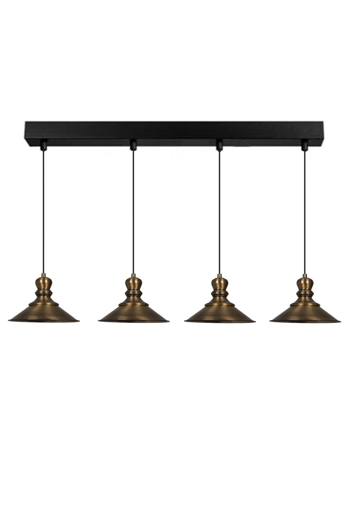 Bamyum Dörtlü Nantes Eskitme Rengi Metal Sarkıt Avize  Lamba Rustik Vintage Iç Mekan Ofis Cafe