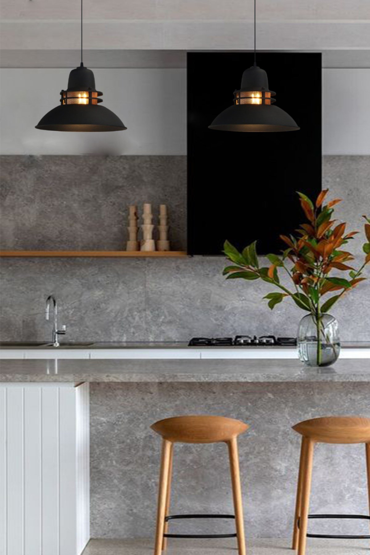 Bamyum Fener Siyah Avize