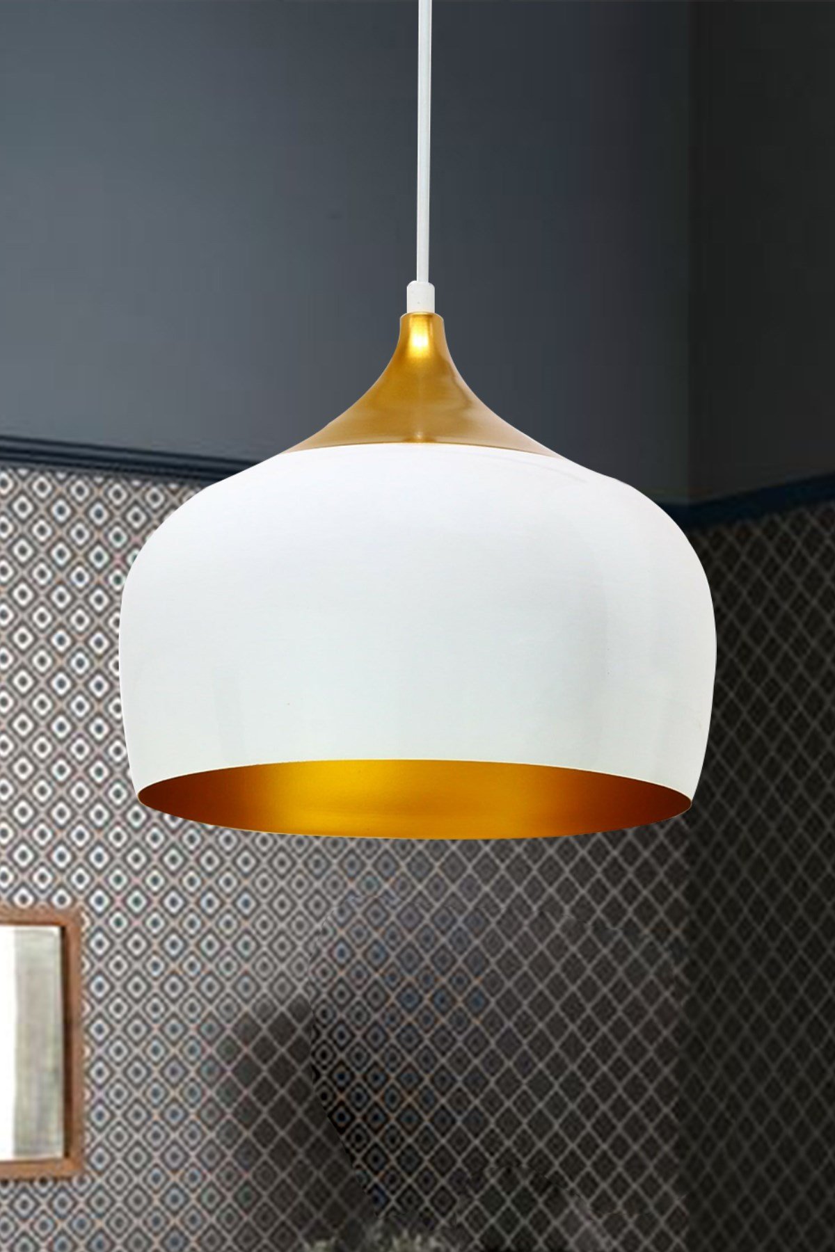 Bamyum Geniş Çember Beyaz Avize