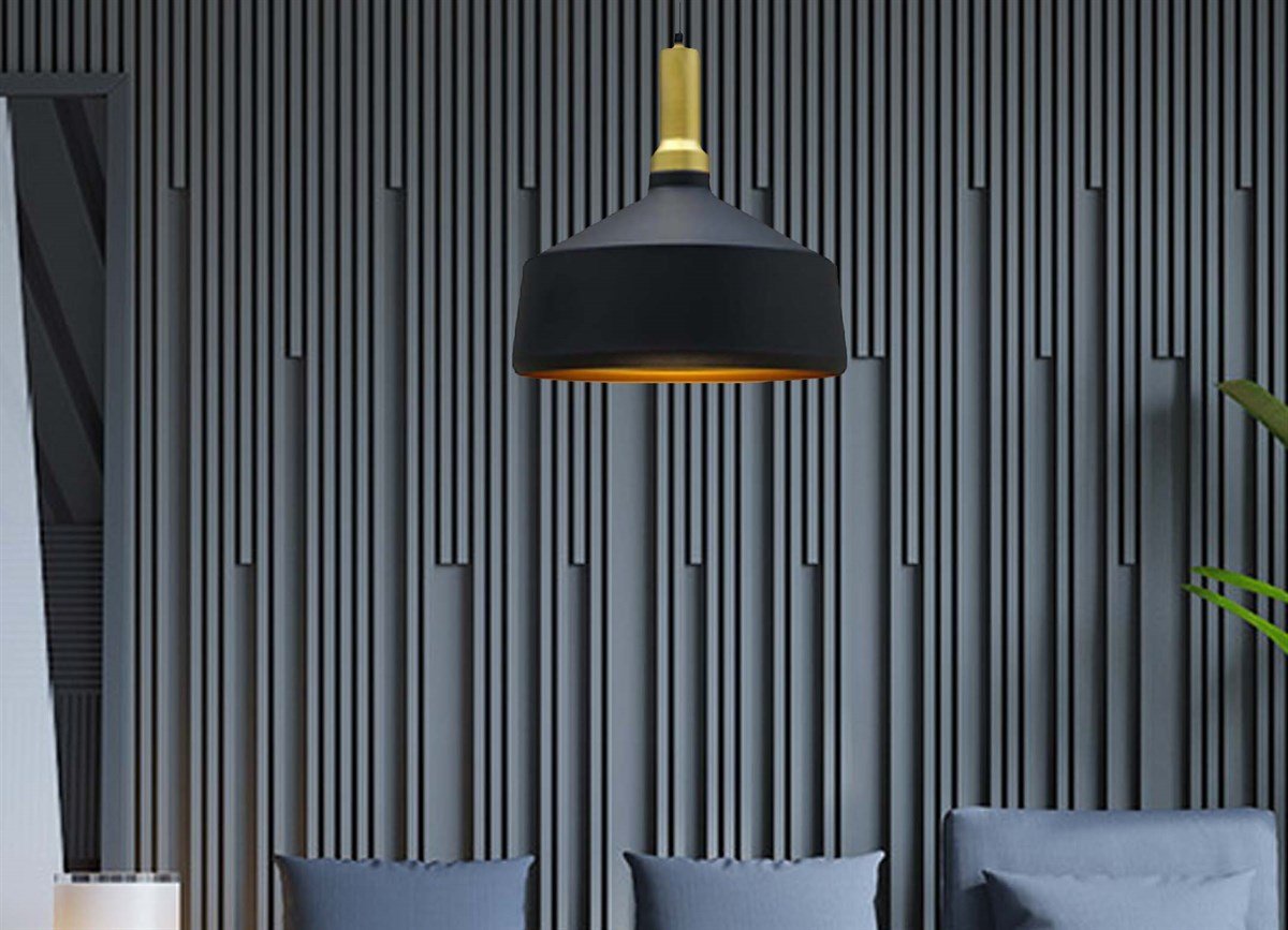 Bamyum Geniş Siyah Avize