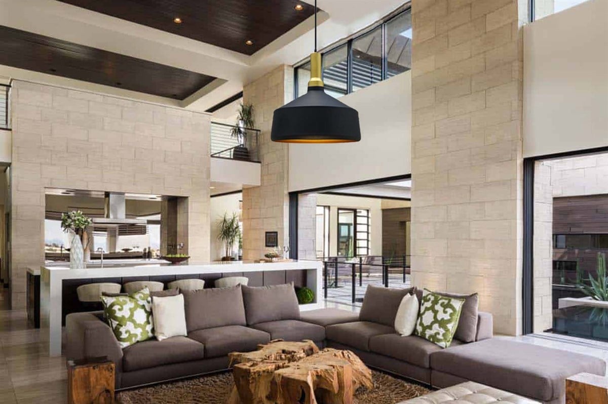 Bamyum Geniş Siyah Avize