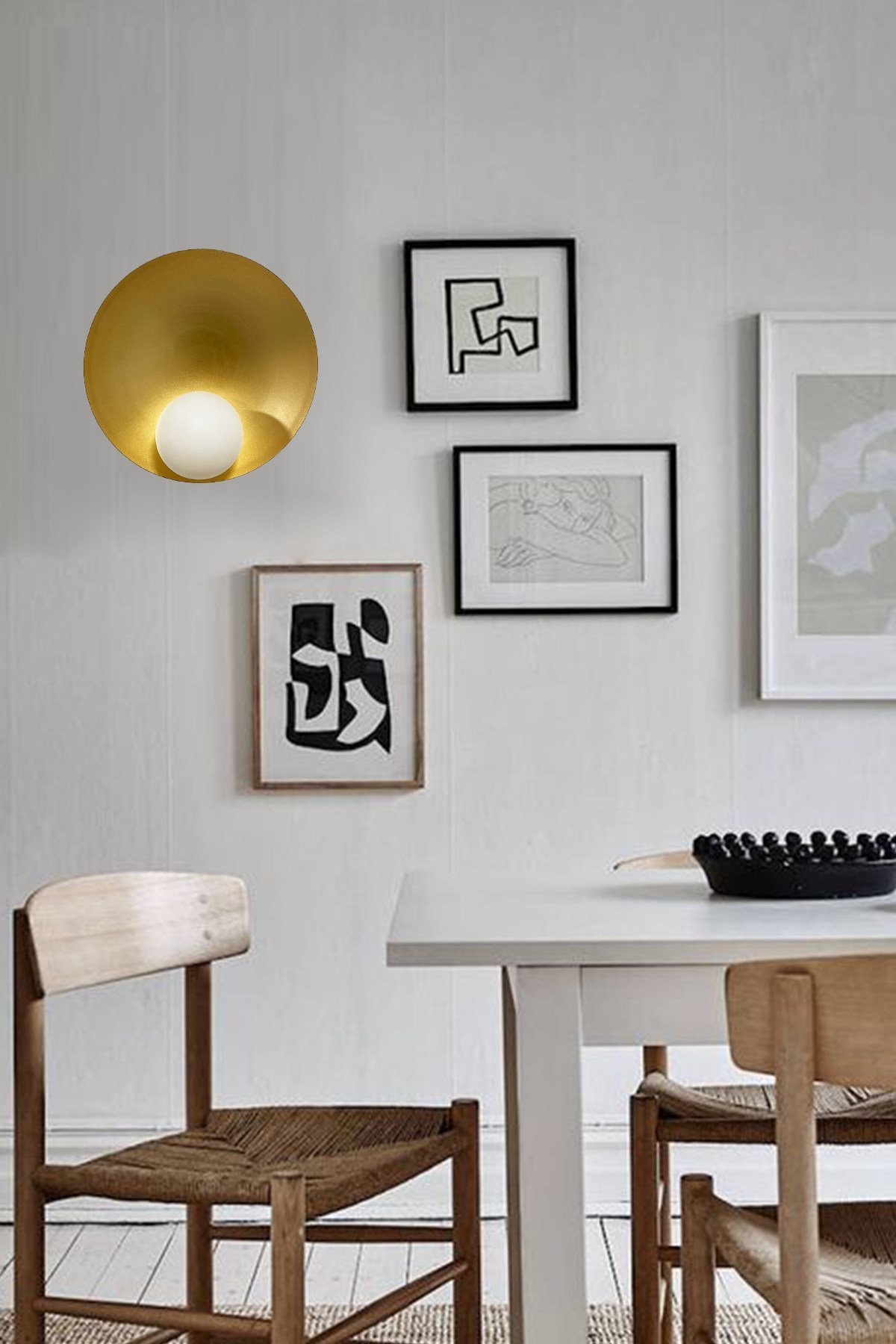 Bamyum Geniş Siyah Metal Aplik Mutfak Salon Cafe Ofis Pastane