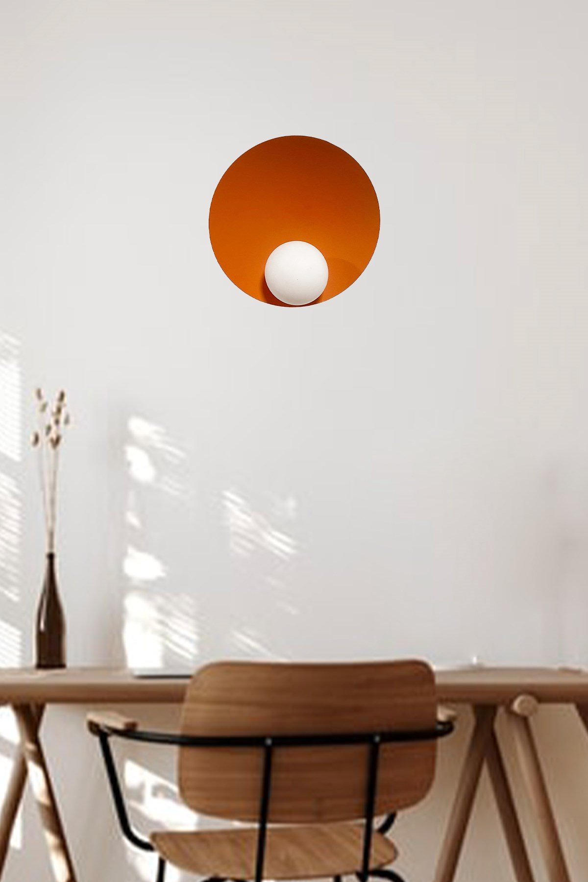 Bamyum Geniş Siyah Metal Aplik Mutfak Salon Cafe Ofis Pastane