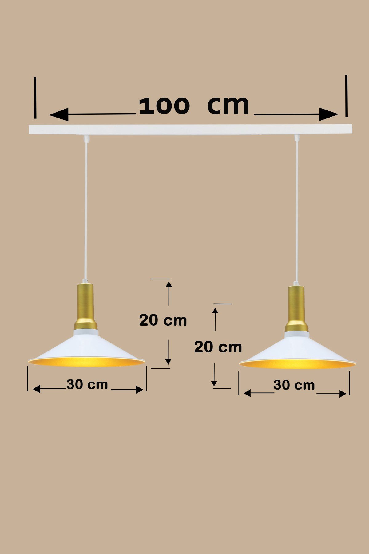 Bamyum İkili Ferah Beyaz Avize