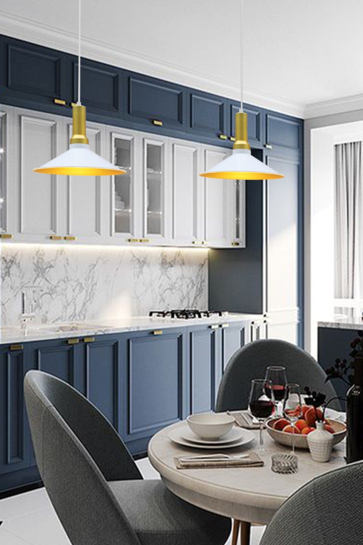 Bamyum İkili Ferah Beyaz Avize