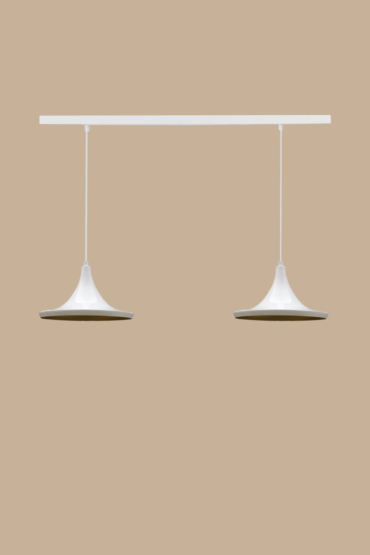 Bamyum İkili Geniş Beyaz Sarkıt Avize