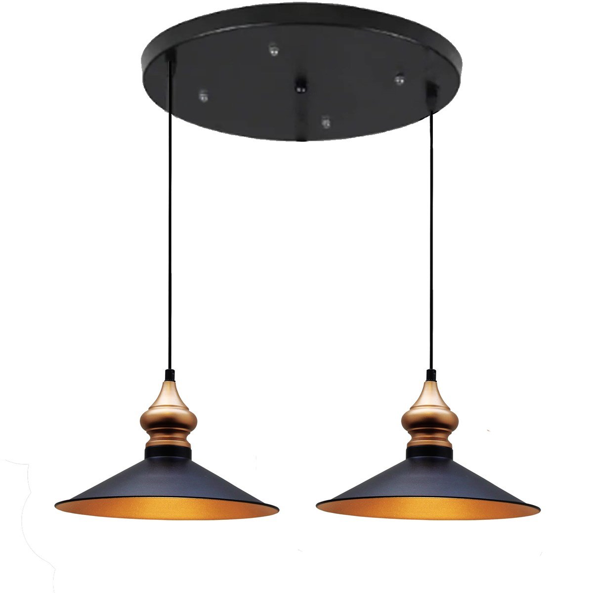 Bamyum İkili Salon Circle Siyah Avize