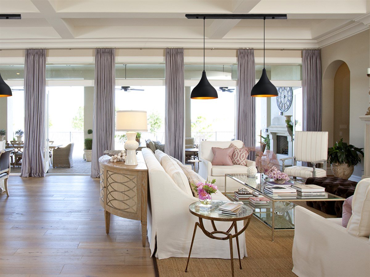 Bamyum İkili Uzun Siyah Sarkıt Avize