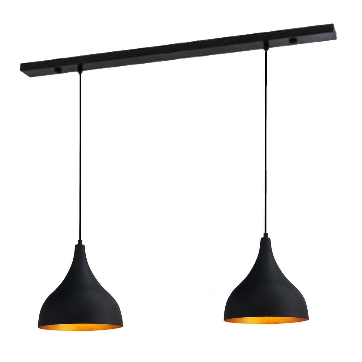 Bamyum İkili Uzun Siyah Sarkıt Avize