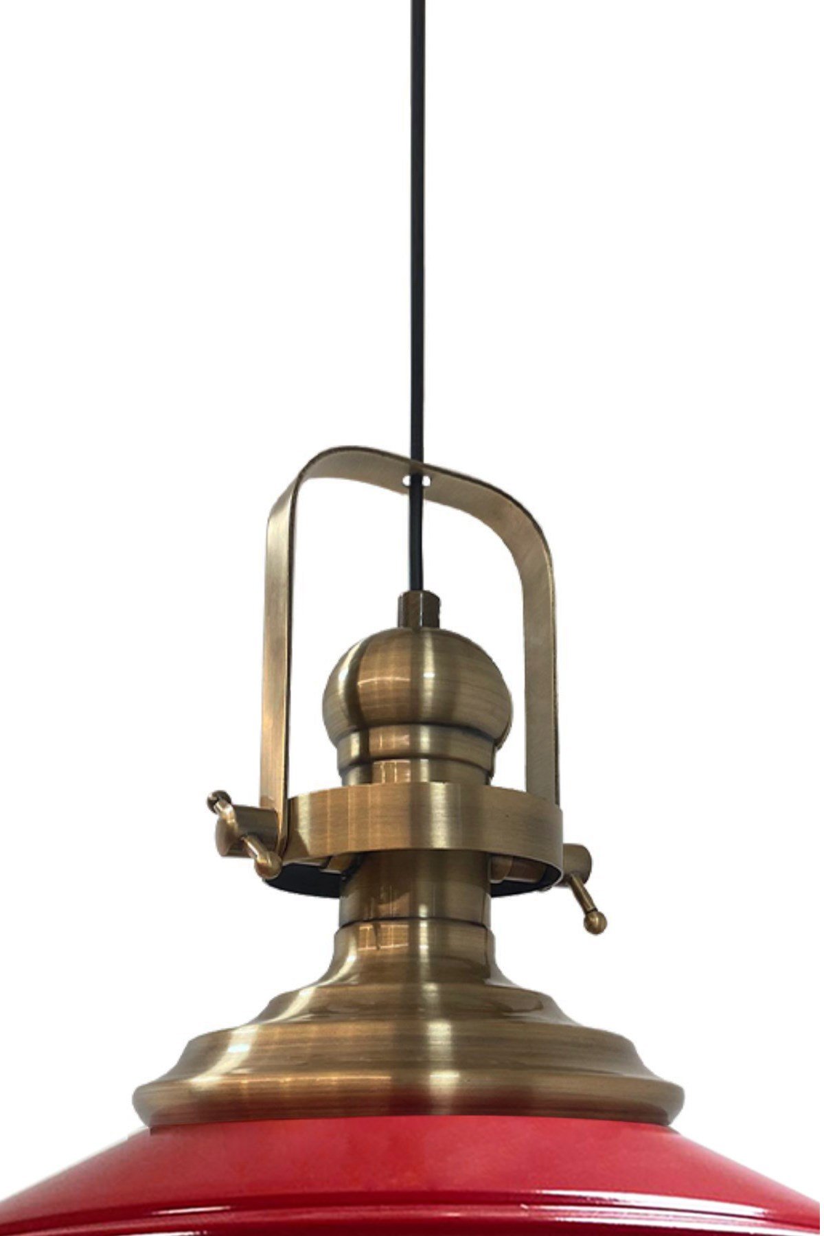 Bamyum Kırmızı Asaletli Tekli Avize Eskitme Başlık Retro Sarkıt Lamba Restoran Cafe Salon Avizeleri