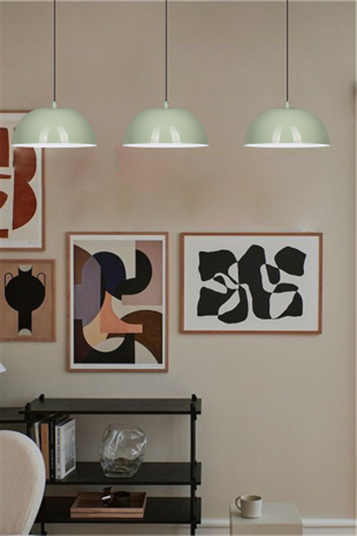 Bamyum Lipeo Mint Yeşili Avize Tekli Sarkıt Salon Mutfak Kuaför Cafe Lamba Dekoratif Aydınlatma Kreş