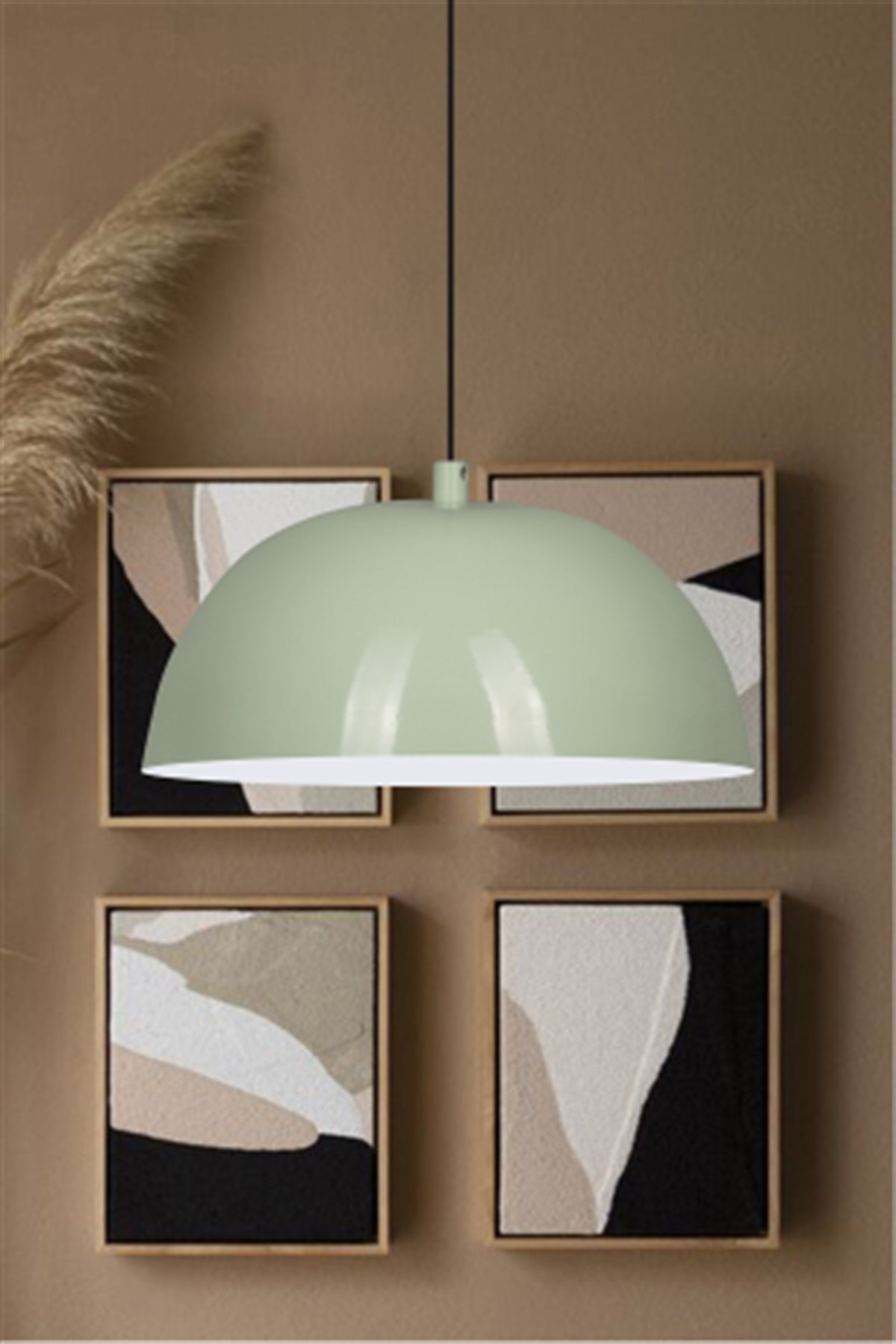 Bamyum Lipeo Mint Yeşili Avize Tekli Sarkıt Salon Mutfak Kuaför Cafe Lamba Dekoratif Aydınlatma Kreş