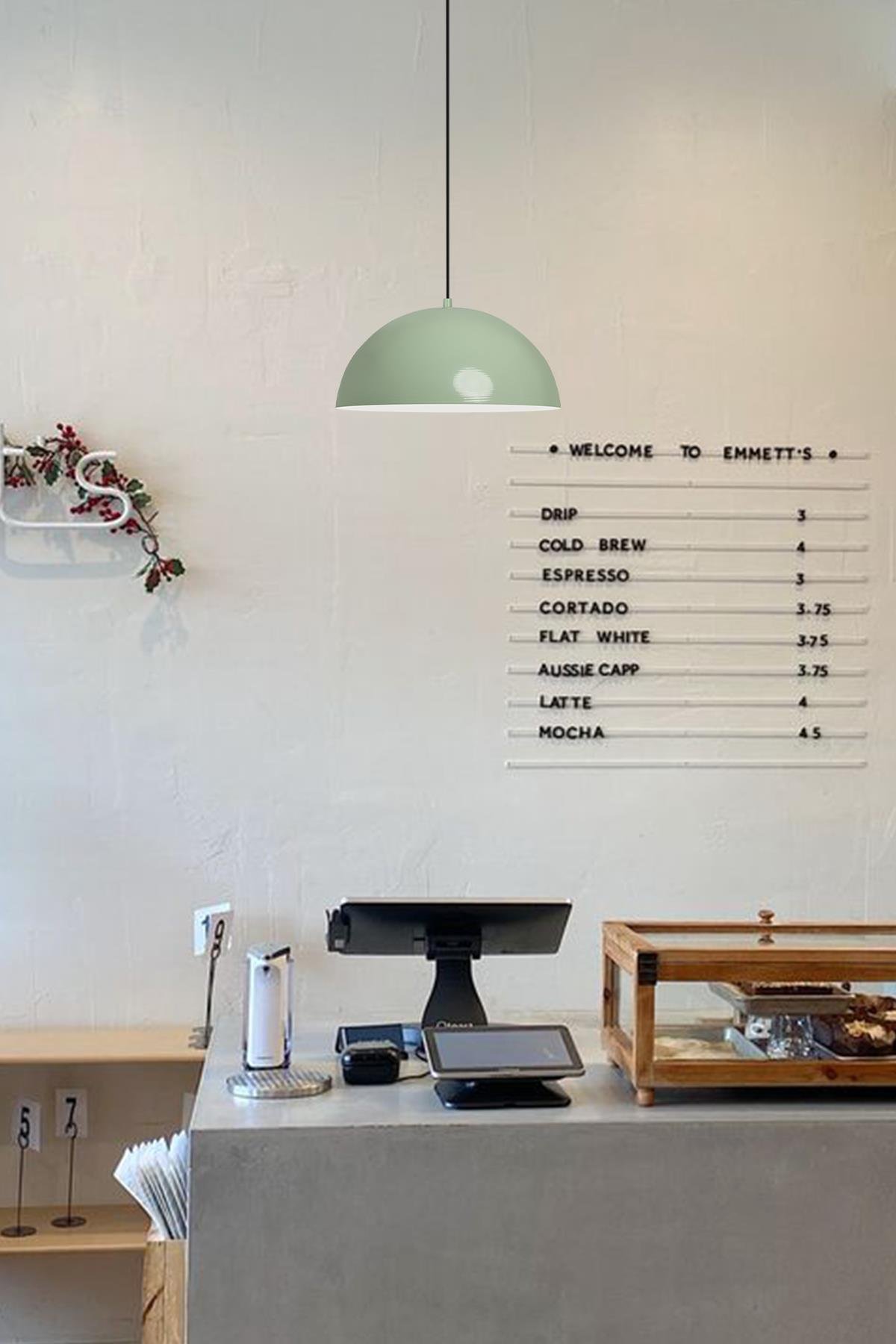 Bamyum Lipeo Mint Yeşili Avize Tekli Sarkıt Salon Mutfak Kuaför Cafe Lamba Dekoratif Aydınlatma Kreş