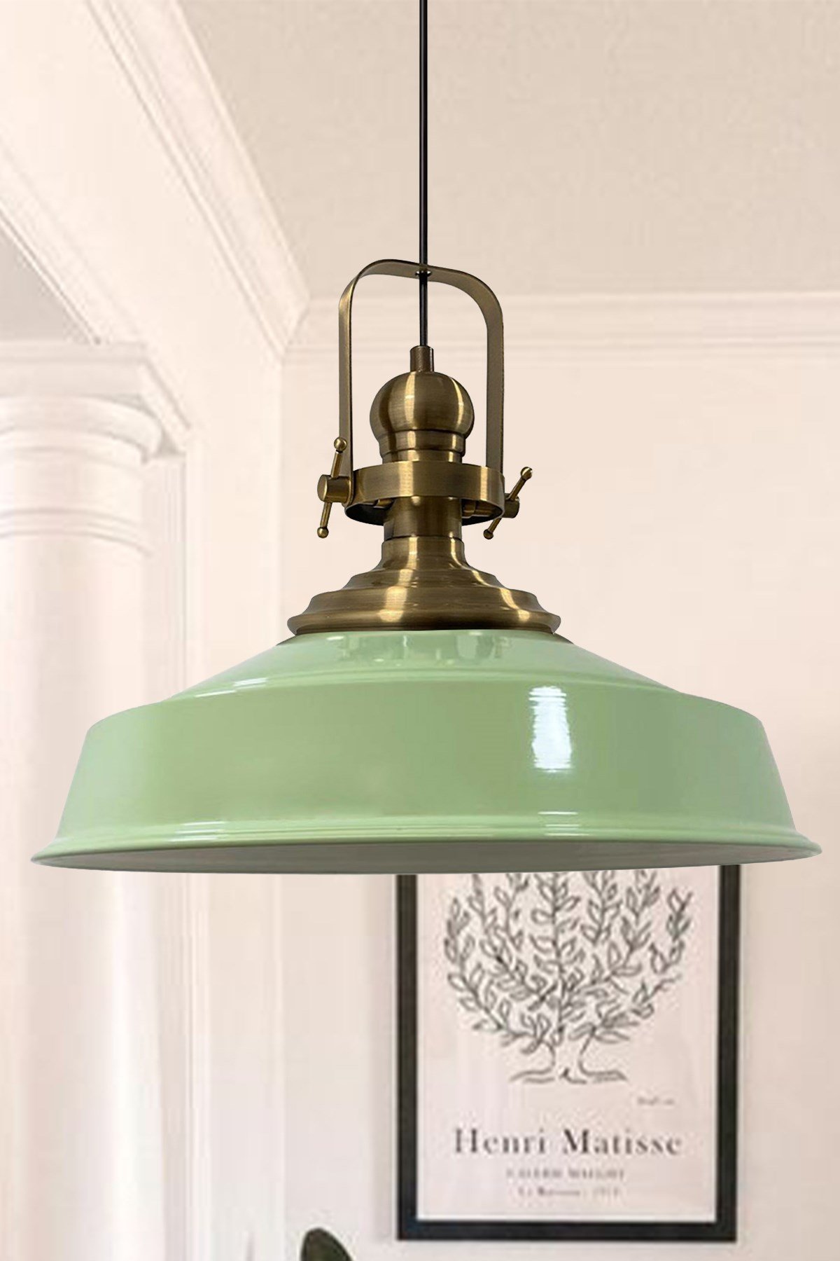 Bamyum Mint Asaletli Tekli Avize Eskitme Başlık Retro Sarkıt 