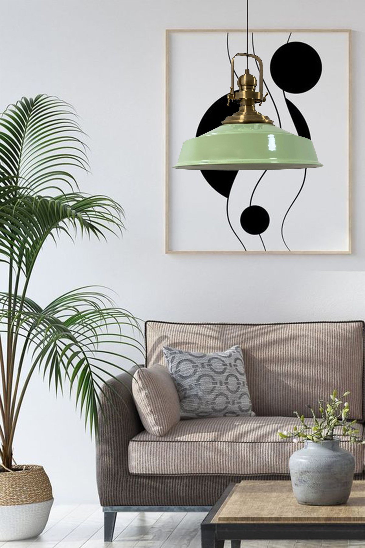 Bamyum Mint Asaletli Tekli Avize Eskitme Başlık Retro Sarkıt 