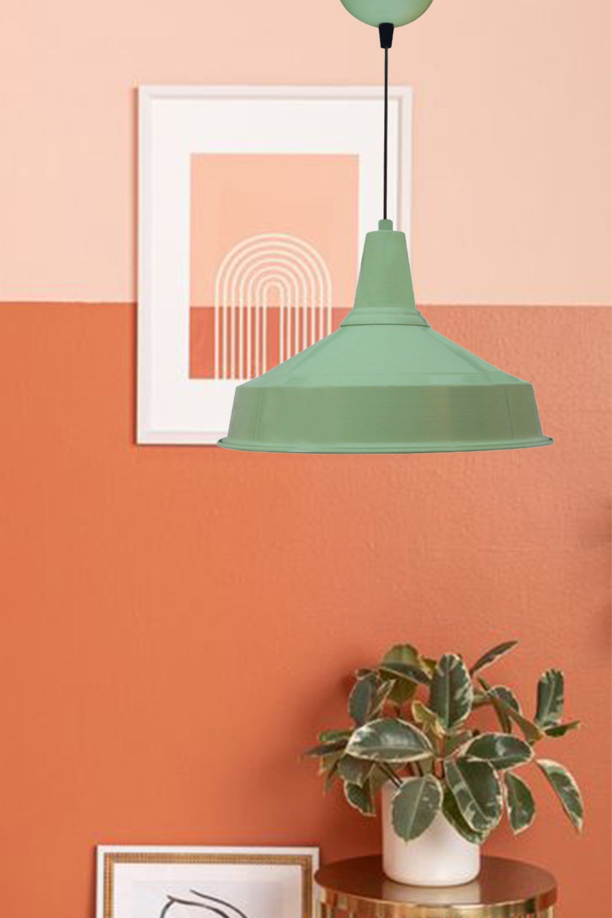 Bamyum Mint Yeşili Asaletli Retro Sarkıt Avize