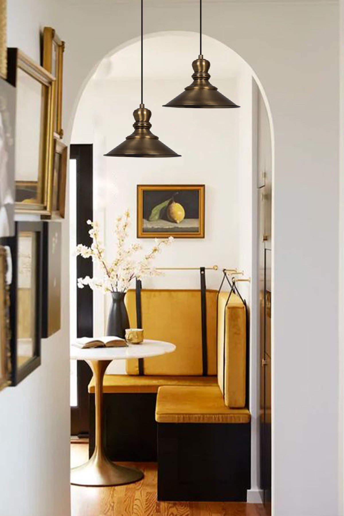 Bamyum Nantes Eskitme Rengi Metal Sarkıt Avize